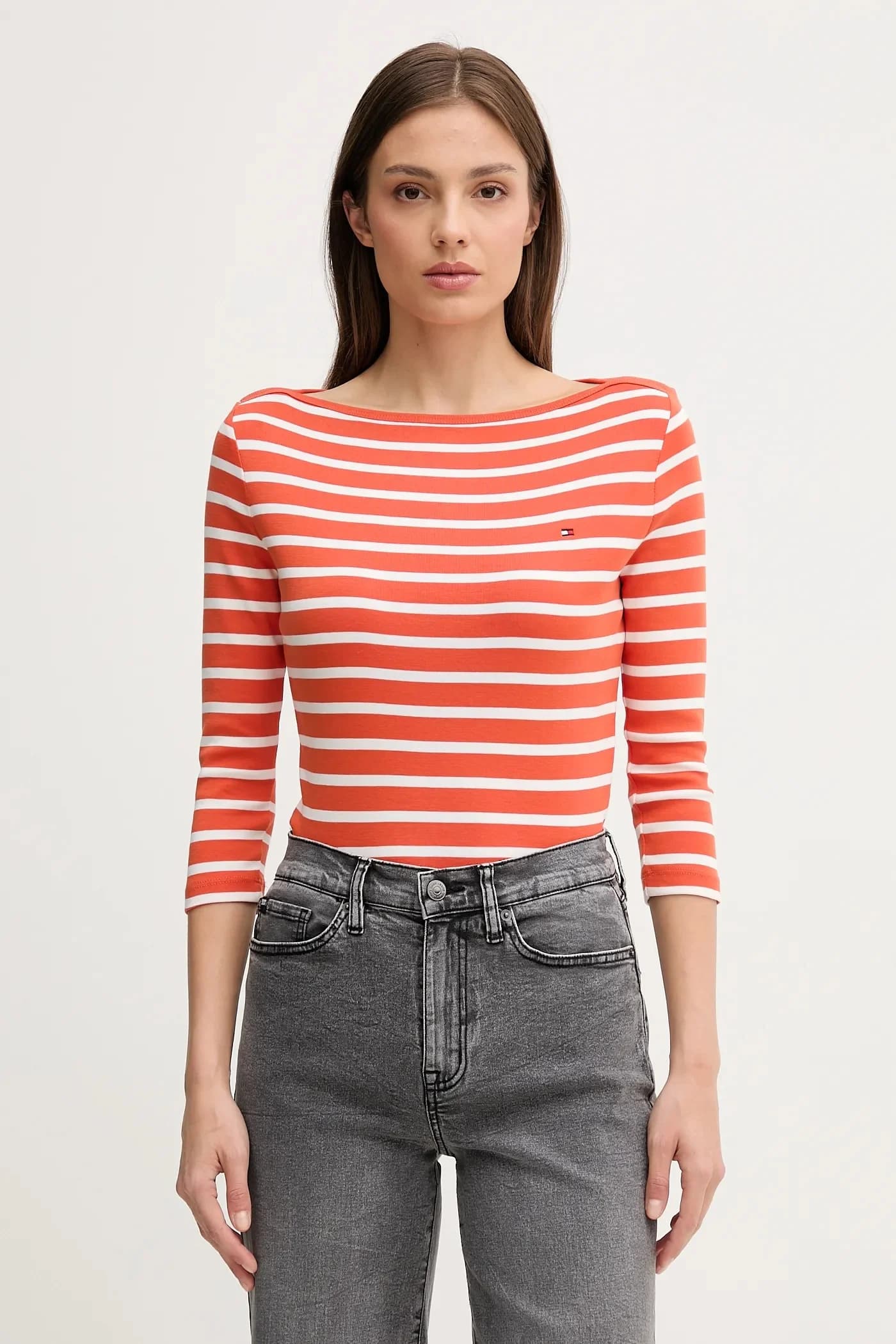 Хлопковая рубашка с длинным рукавом