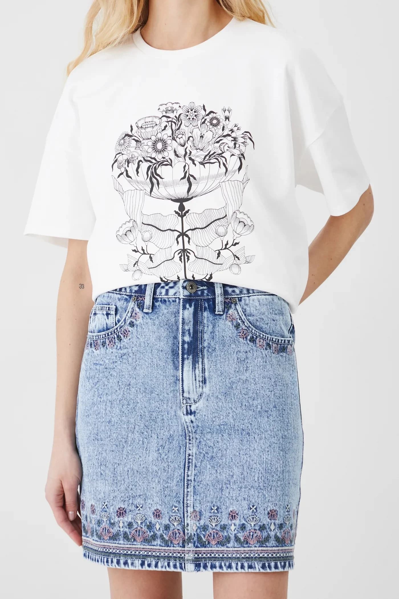 Хлопковая джинсовая юбка