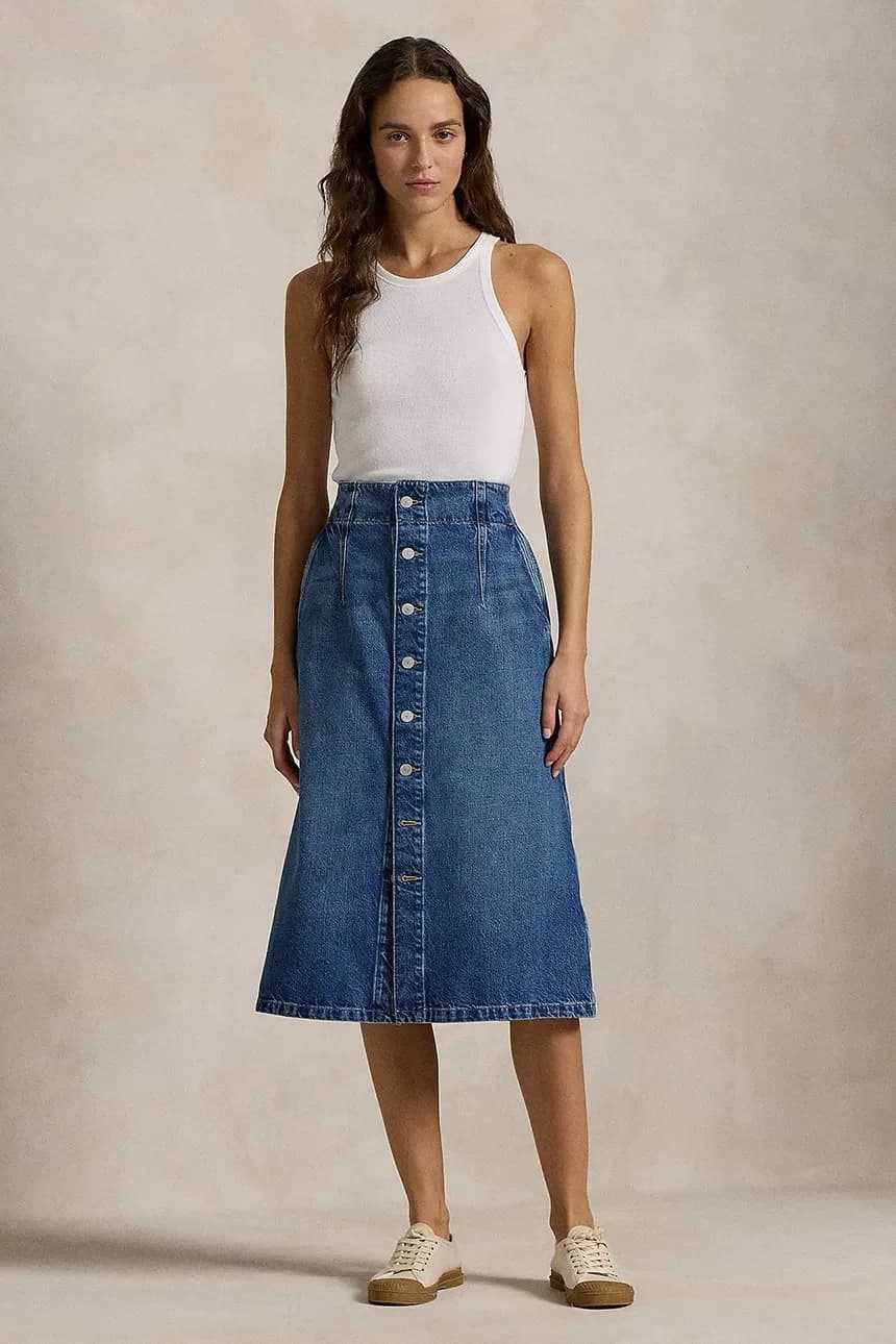 Хлопковая джинсовая юбка