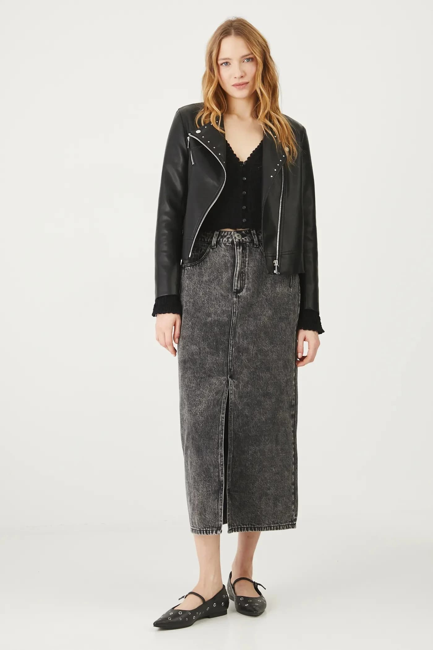 Хлопковая джинсовая юбка