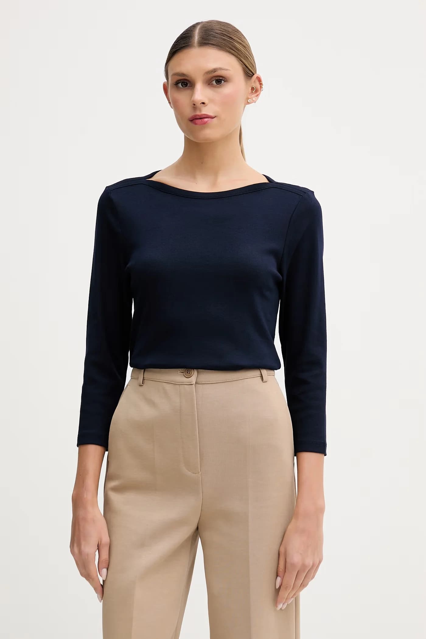 Хлопковая рубашка с длинным рукавом