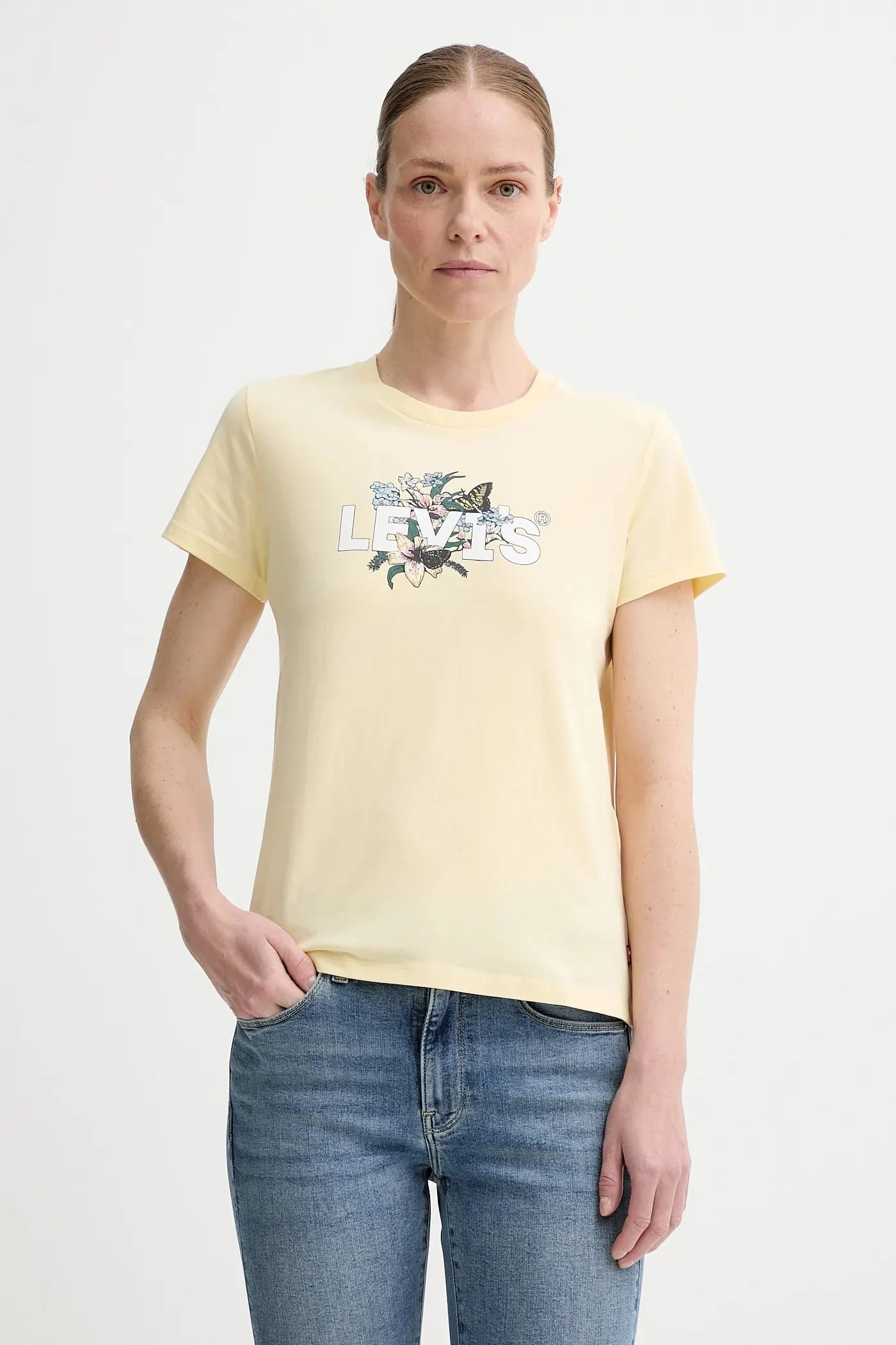 Футболка THE PERFECT TEE из хлопка желтая