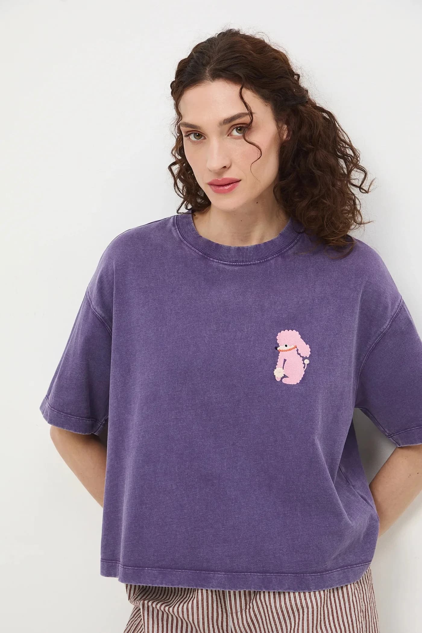 Женская хлопковая футболка оверсайз