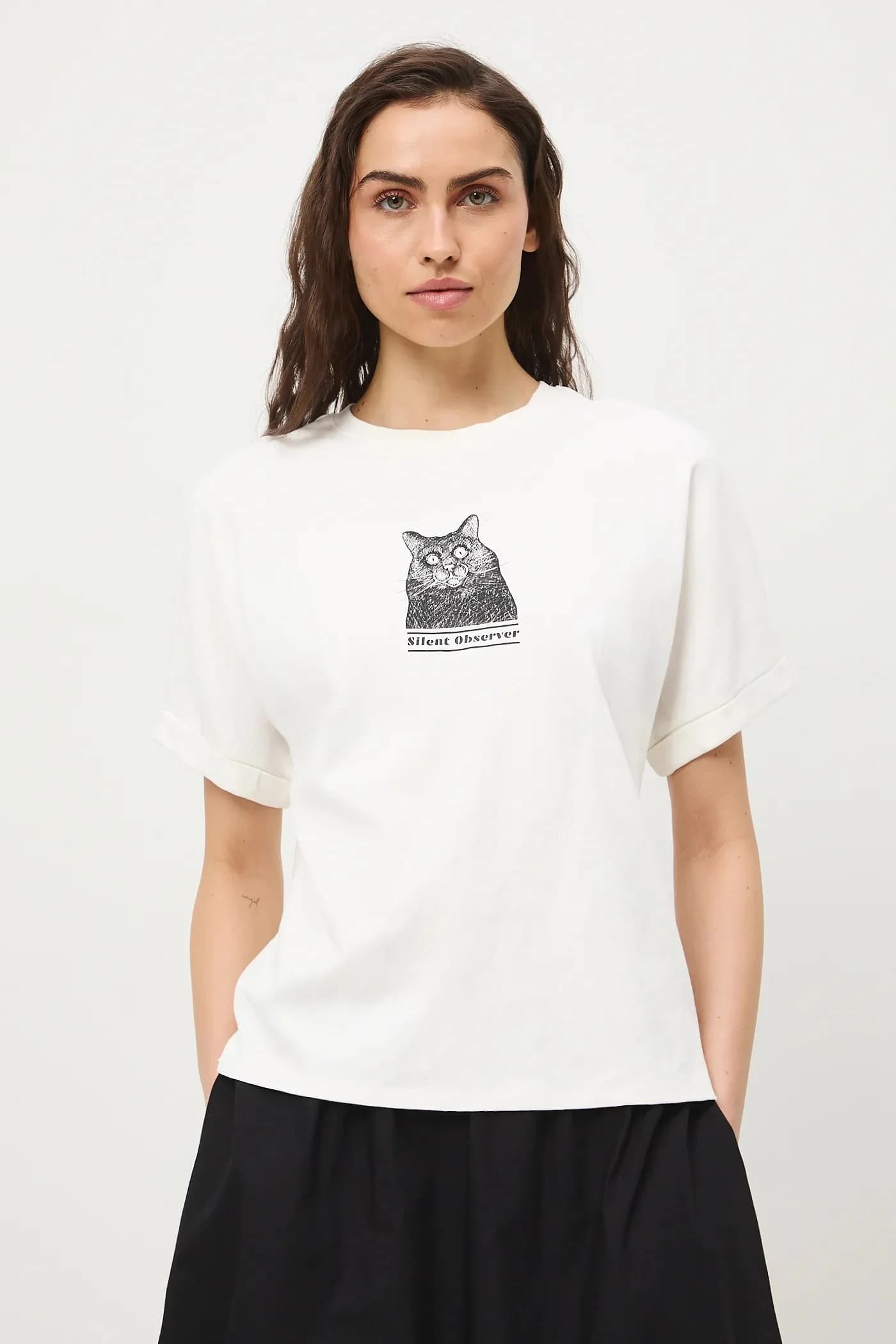 Женская хлопковая футболка оверсайз