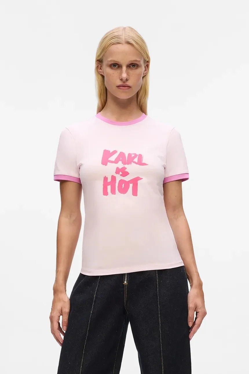 Хлопковая футболка Karl Lagerfeld x Пэрис Хилтон