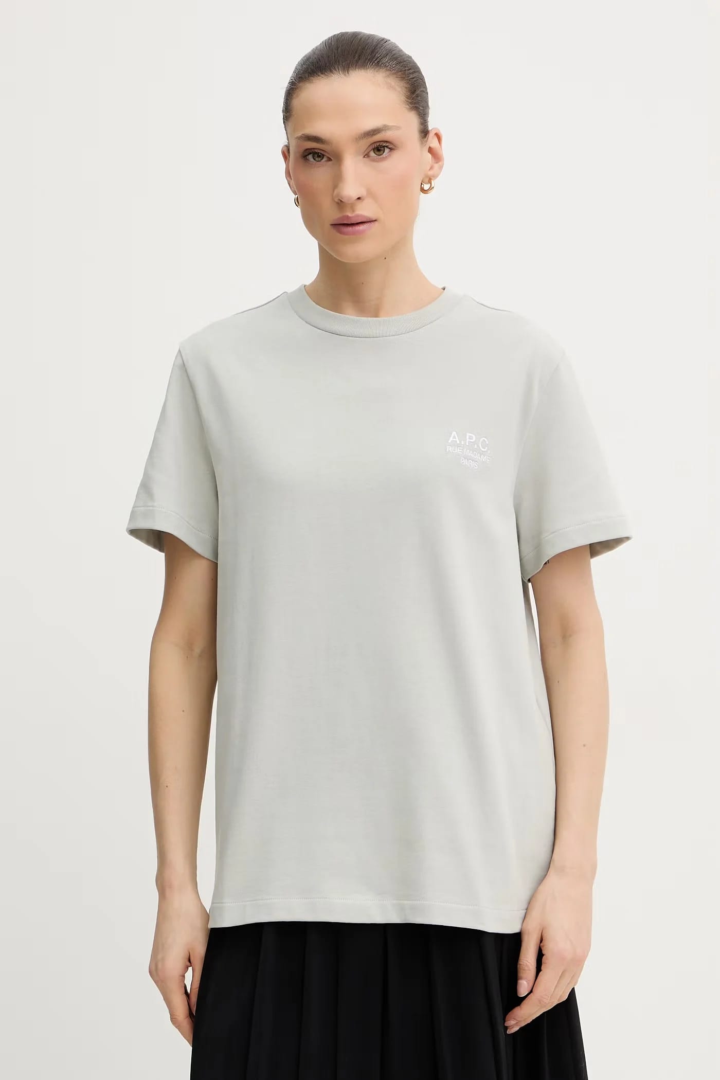 Хлопковая футболка Standard Rue Madame GOTS зеленая для женщин