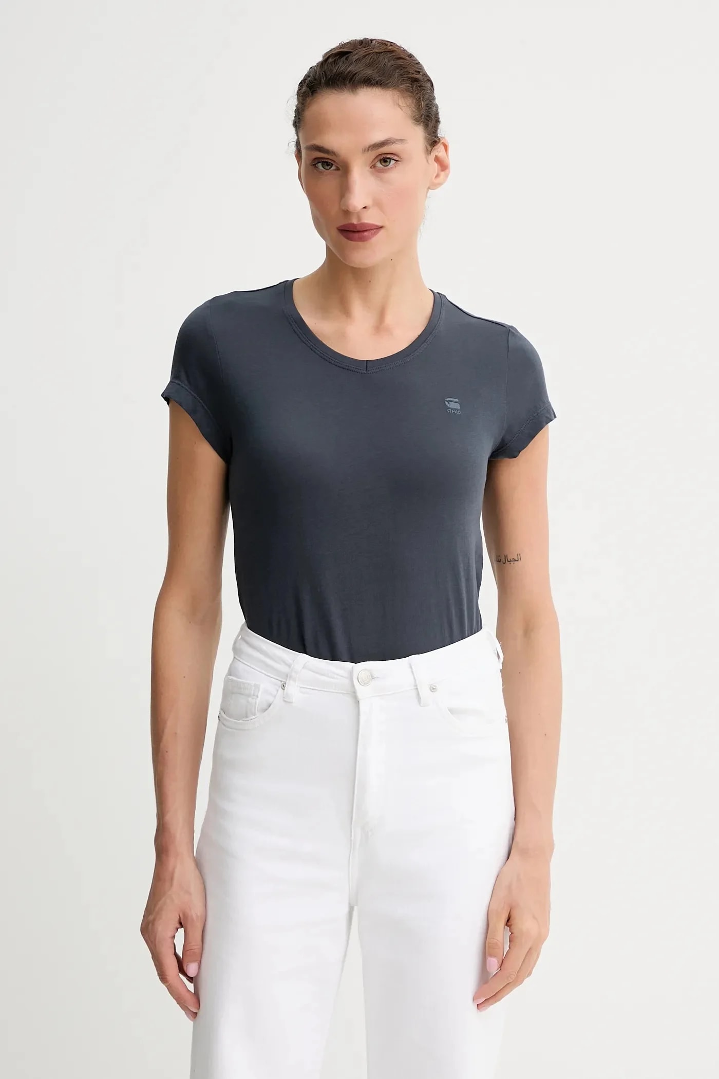 Футболка из сырого хлопка Eyben slim v t 2.0 серая для женщин