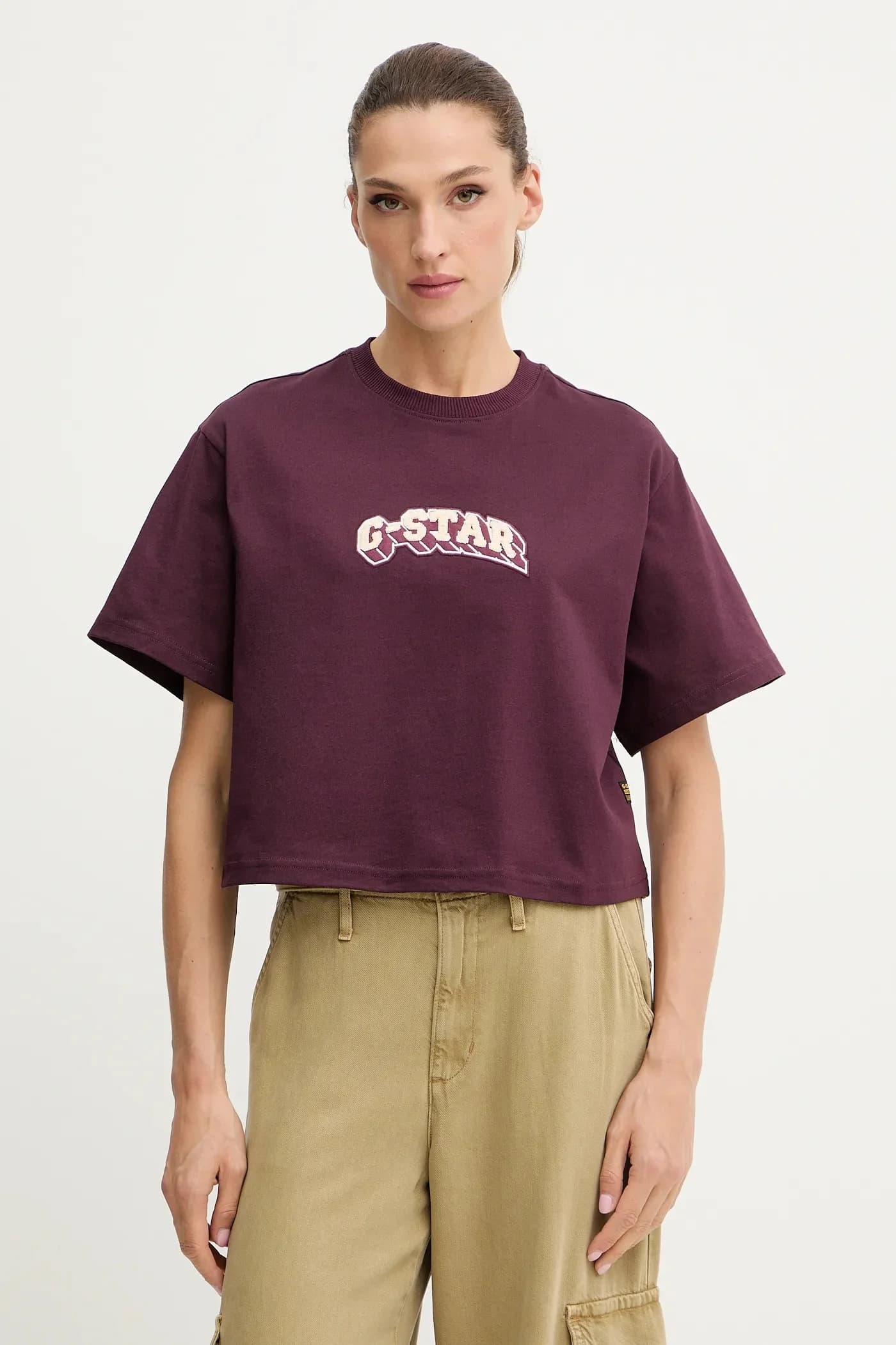 Футболка из фетрового хлопка с объемным логотипом