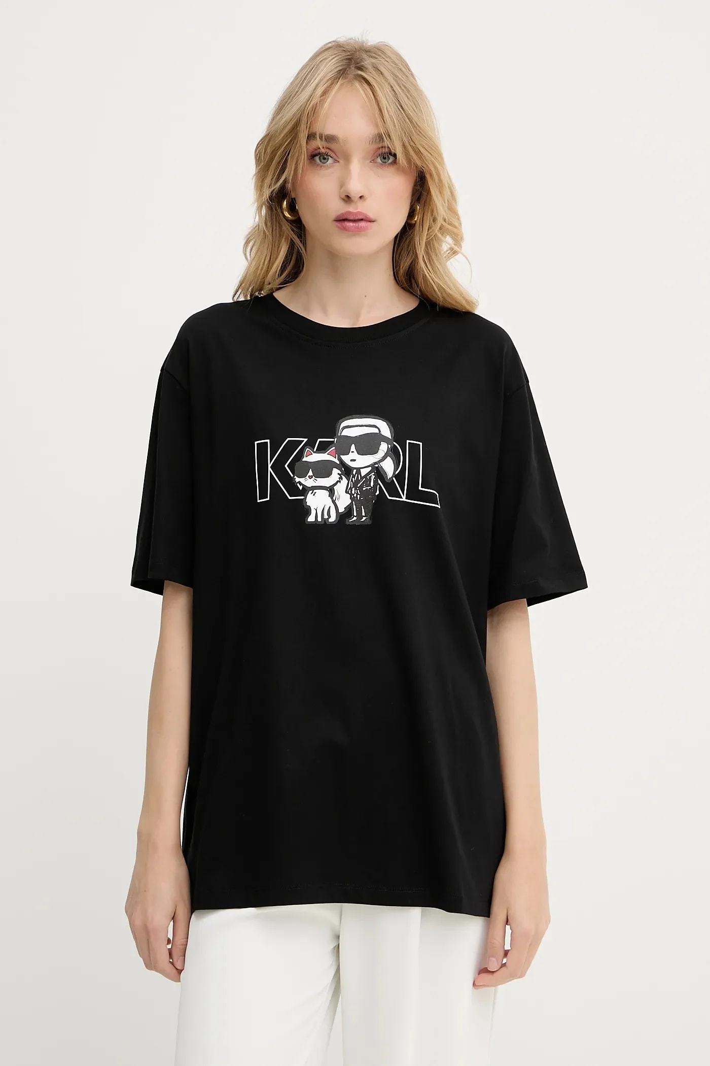 Хлопковая футболка IKON черная для женщин