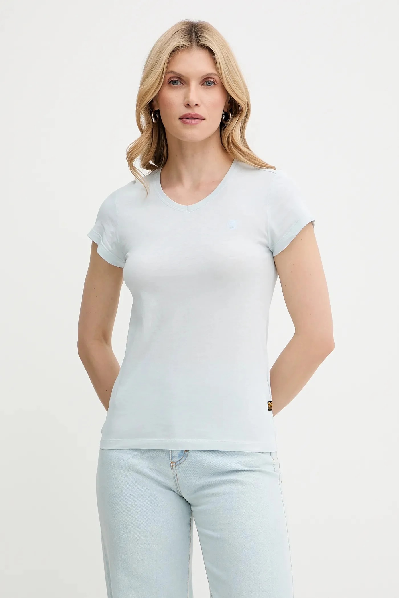 Футболка из сырого хлопка Eyben slim v t 2.0 синяя для женщин