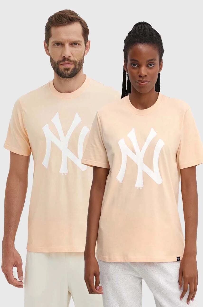 Хлопковая футболка MLB New York Yankees апельсин для мужчин