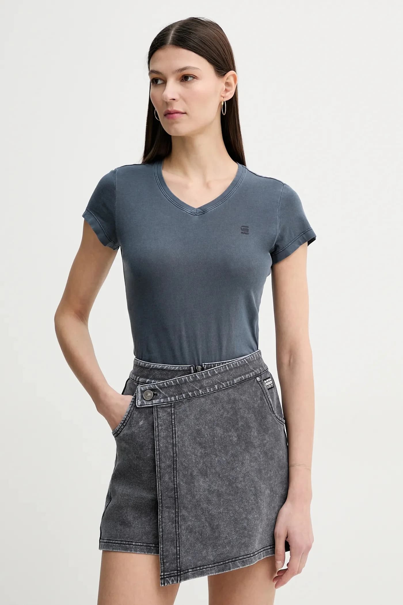 Перекрашенная хлопковая футболка eyben slim v t 2.0