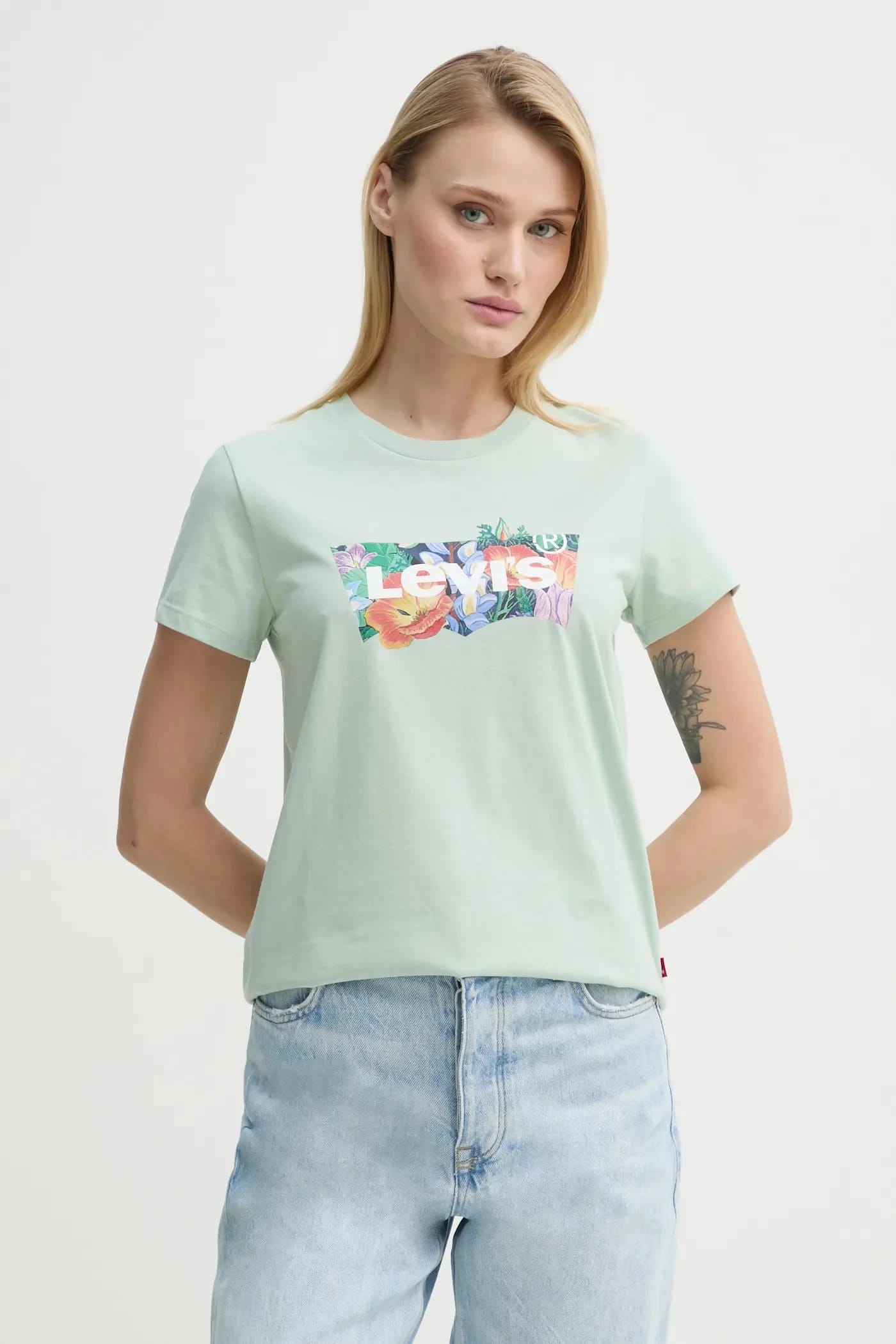 Футболка THE PERFECT TEE из хлопка зеленая для женщин