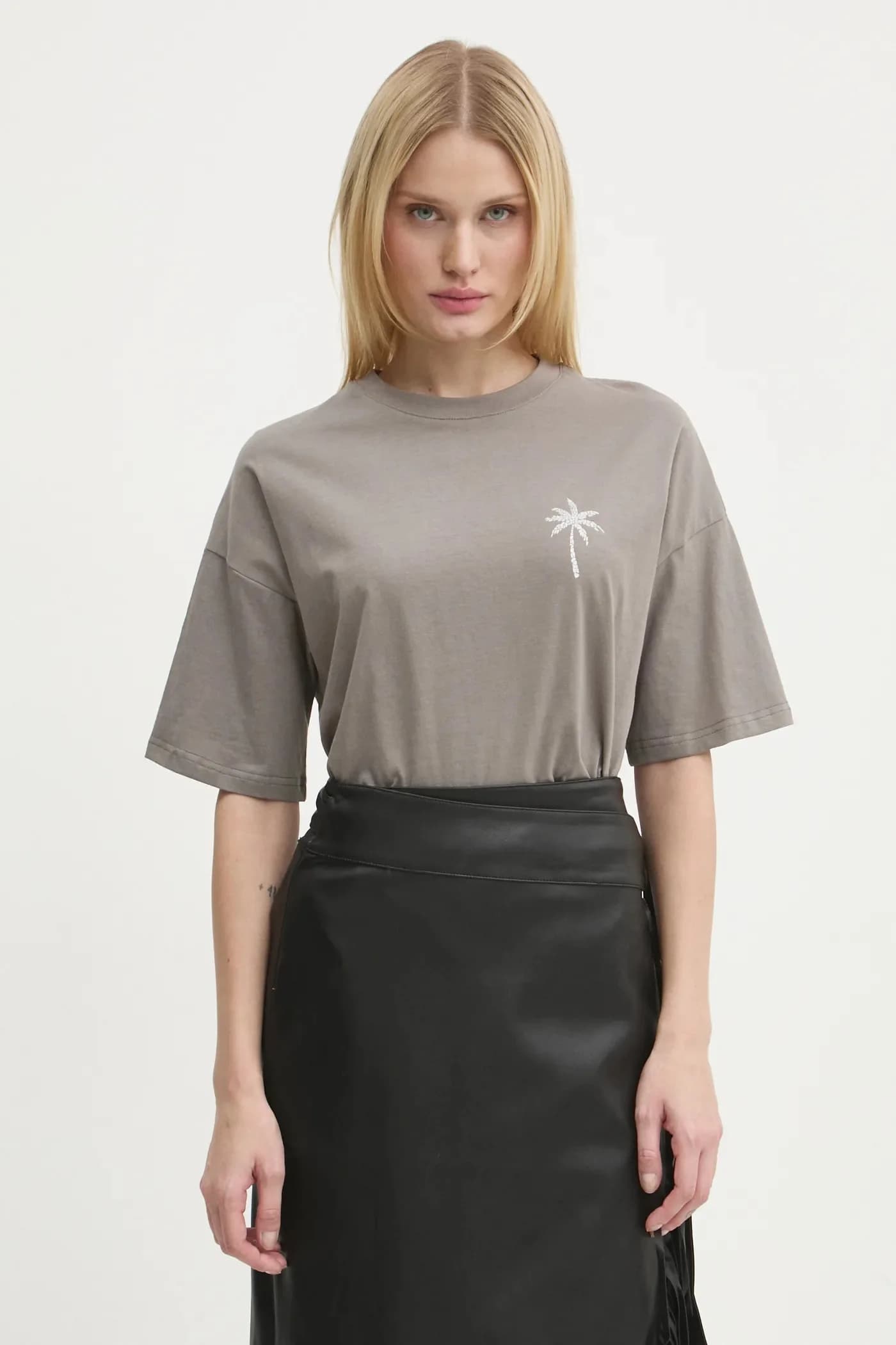 Хлопковая футболка Mystcial Tee серого цвета с эффектом потертости