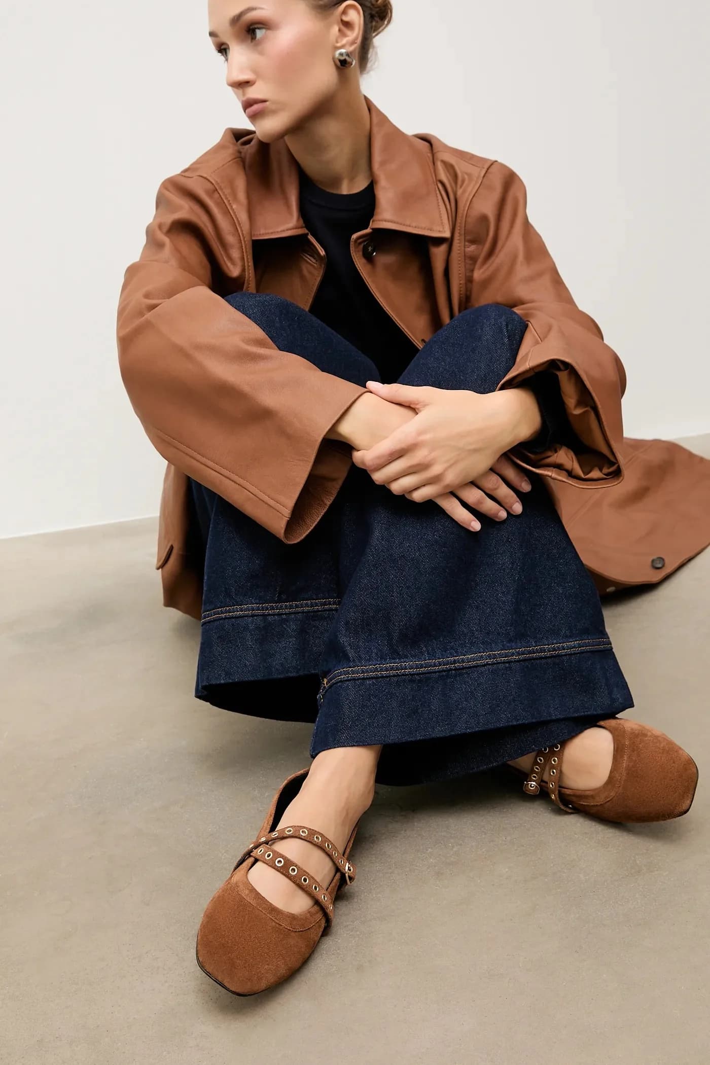 Замшевые балетки