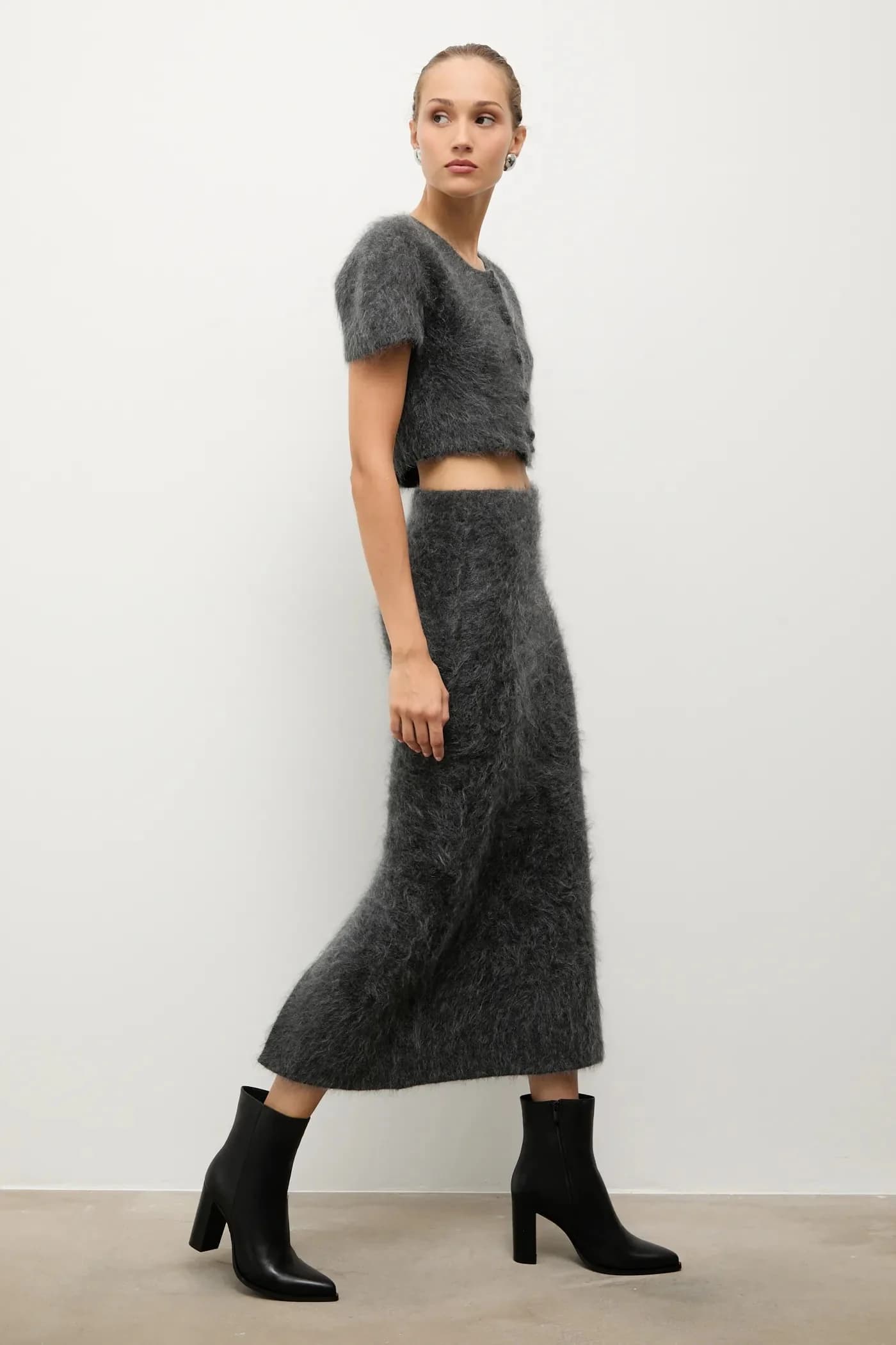 Кожаные ботильоны