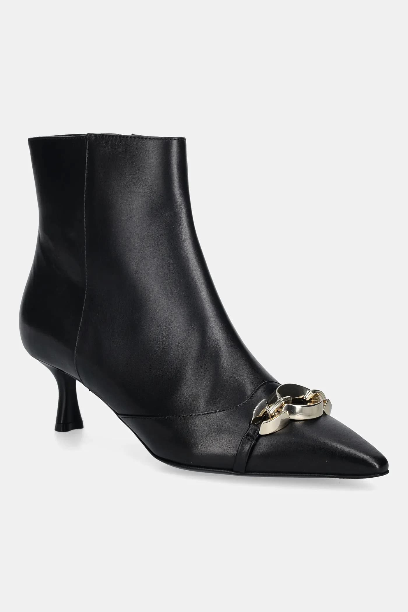 Кожаные ботильоны