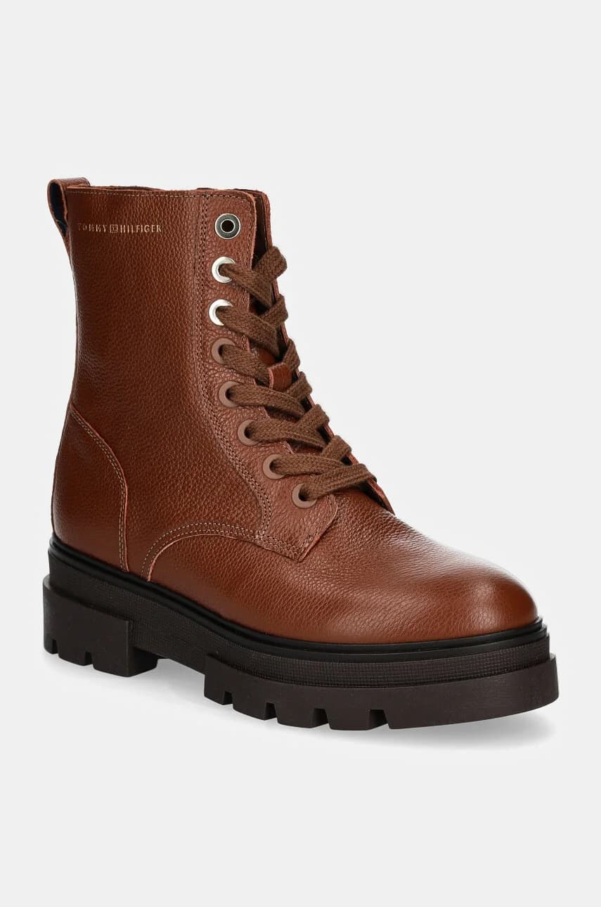 Кожаные ботильоны BICOLOR LEATHER LACE-UP