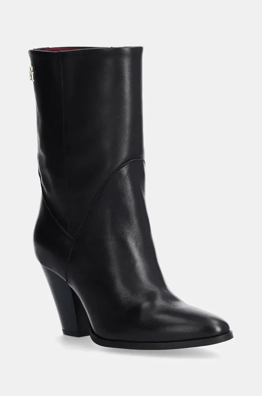 КОЖАНЫЕ ботильоны на среднем ковбойском каблуке