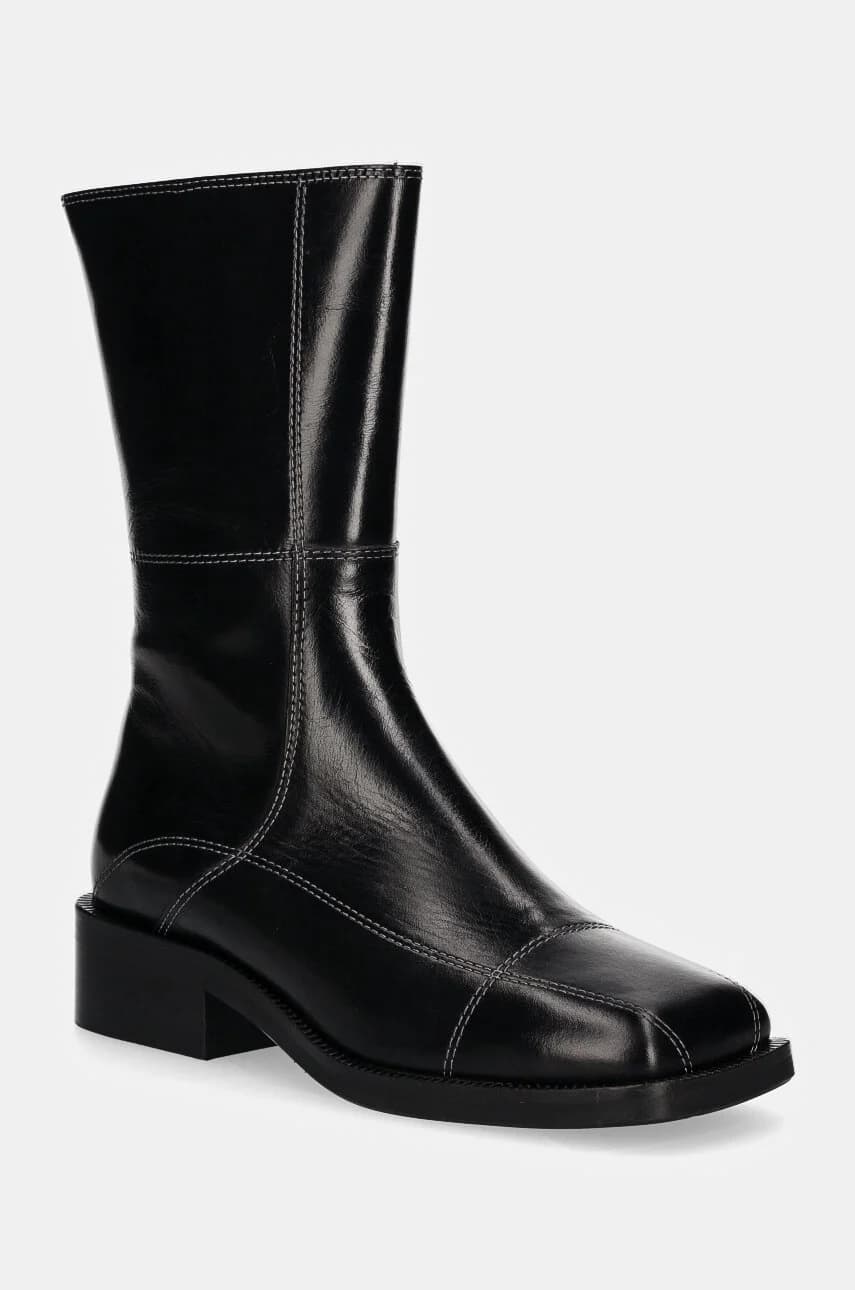 Кожаные ботильоны