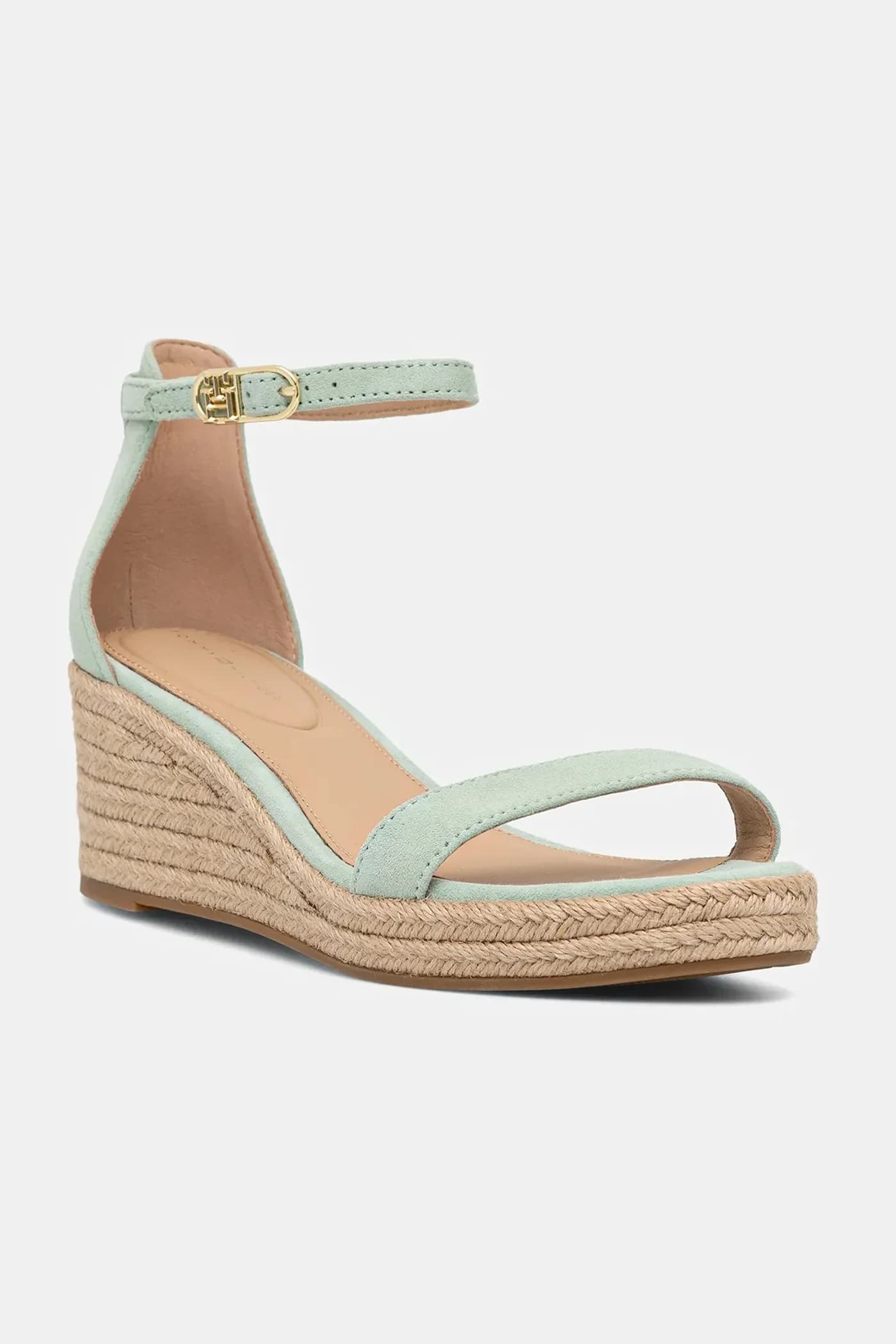замшевые босоножки SUEDE ANKLE MID WEDGE ESPADRILLE