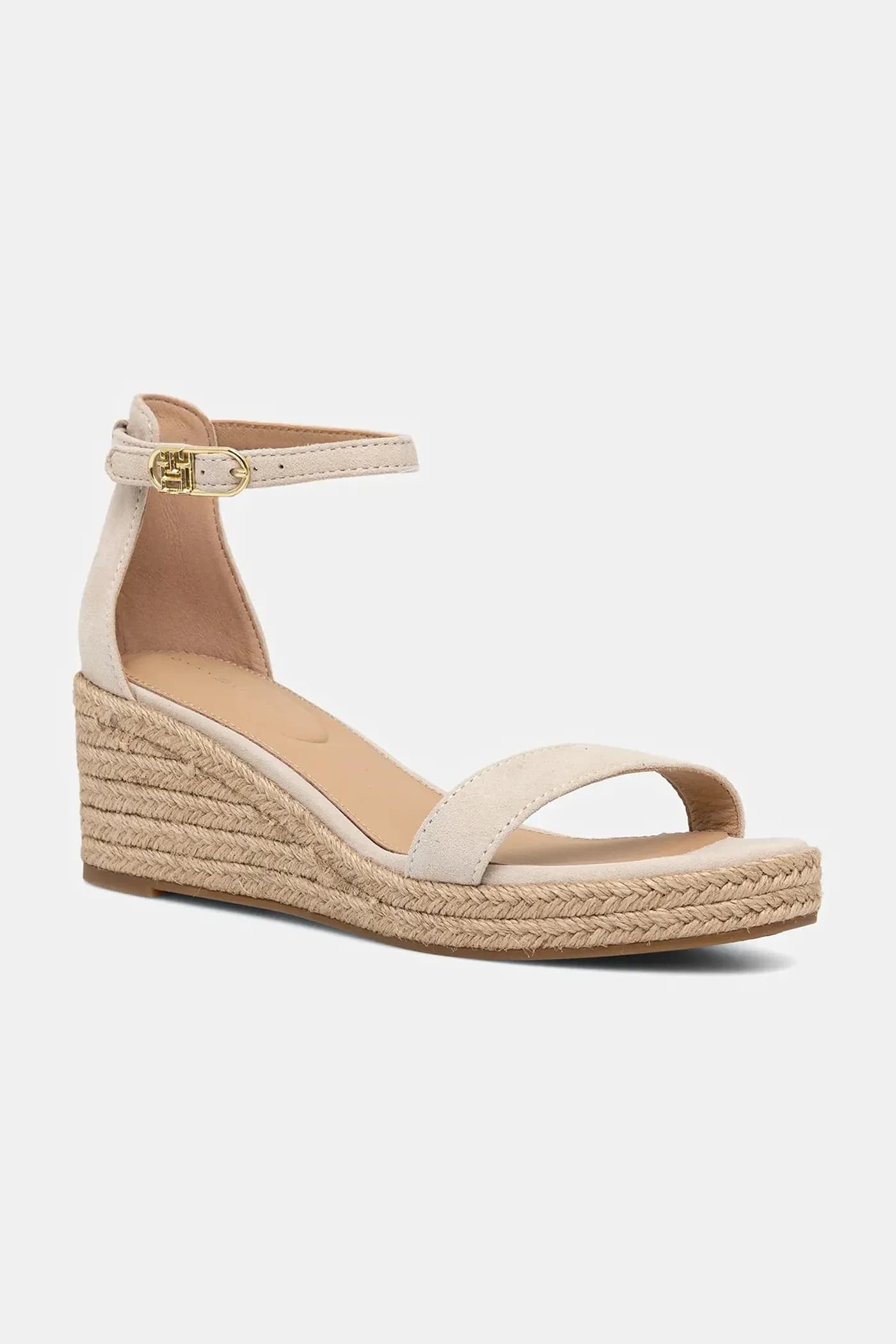 замшевые босоножки SUEDE ANKLE MID WEDGE ESPADRILLE