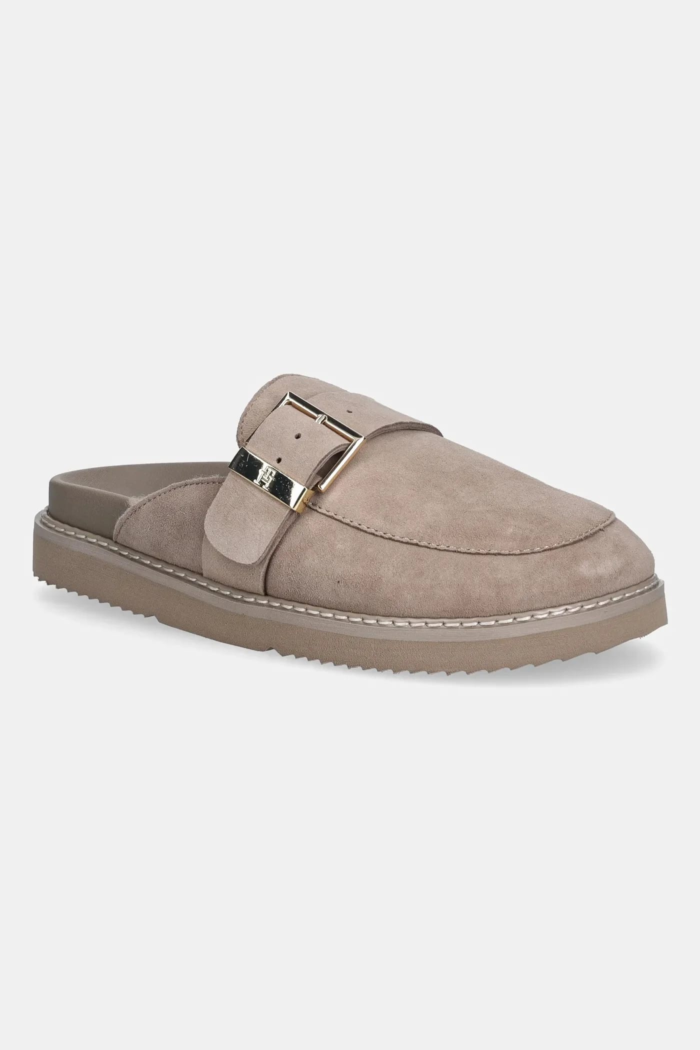 замшевые тапочки TH BUCKLE FUR SUEDE MULE
