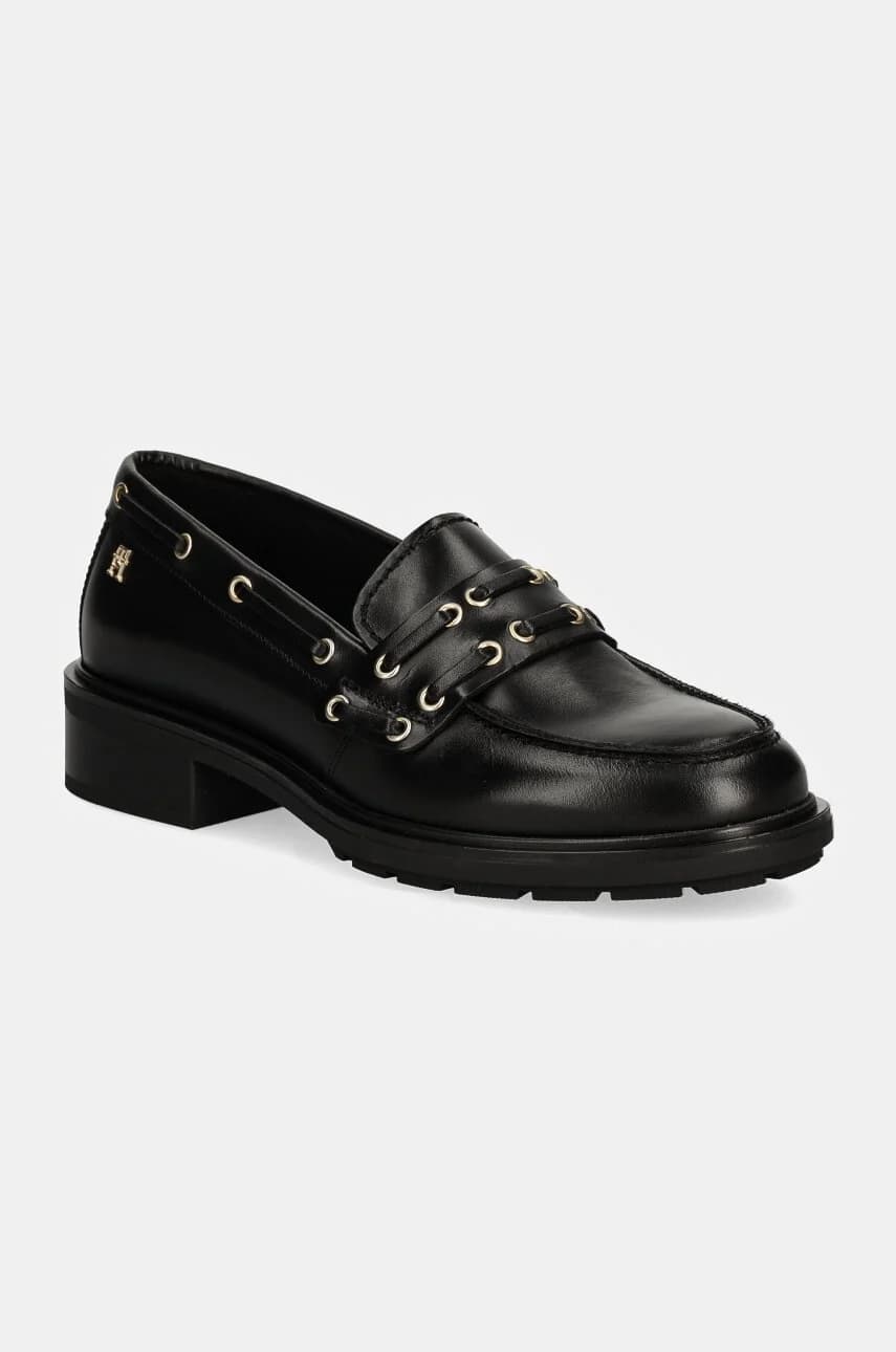 NAUTICAL EYELETS LEATHER LOAFER кожаные мокасины