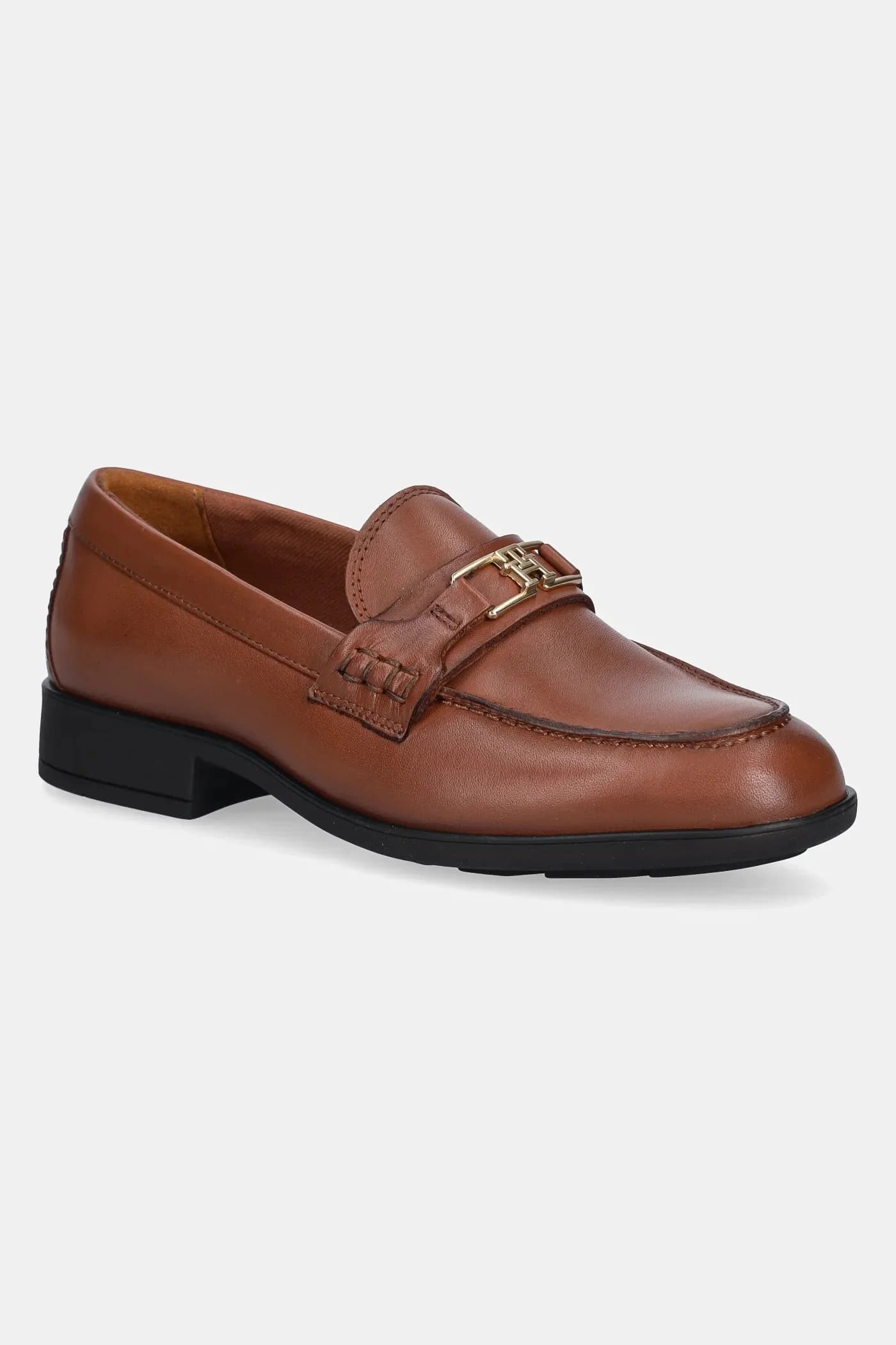 Кожаные мокасины TH LOGO LEATHER LOAFER