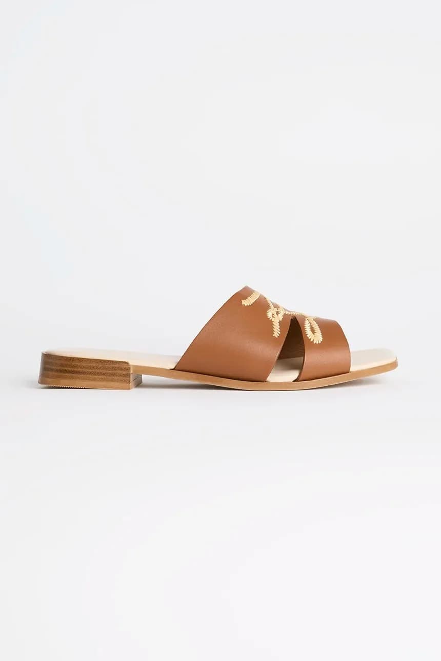 Кожаные шлепанцы PETALO