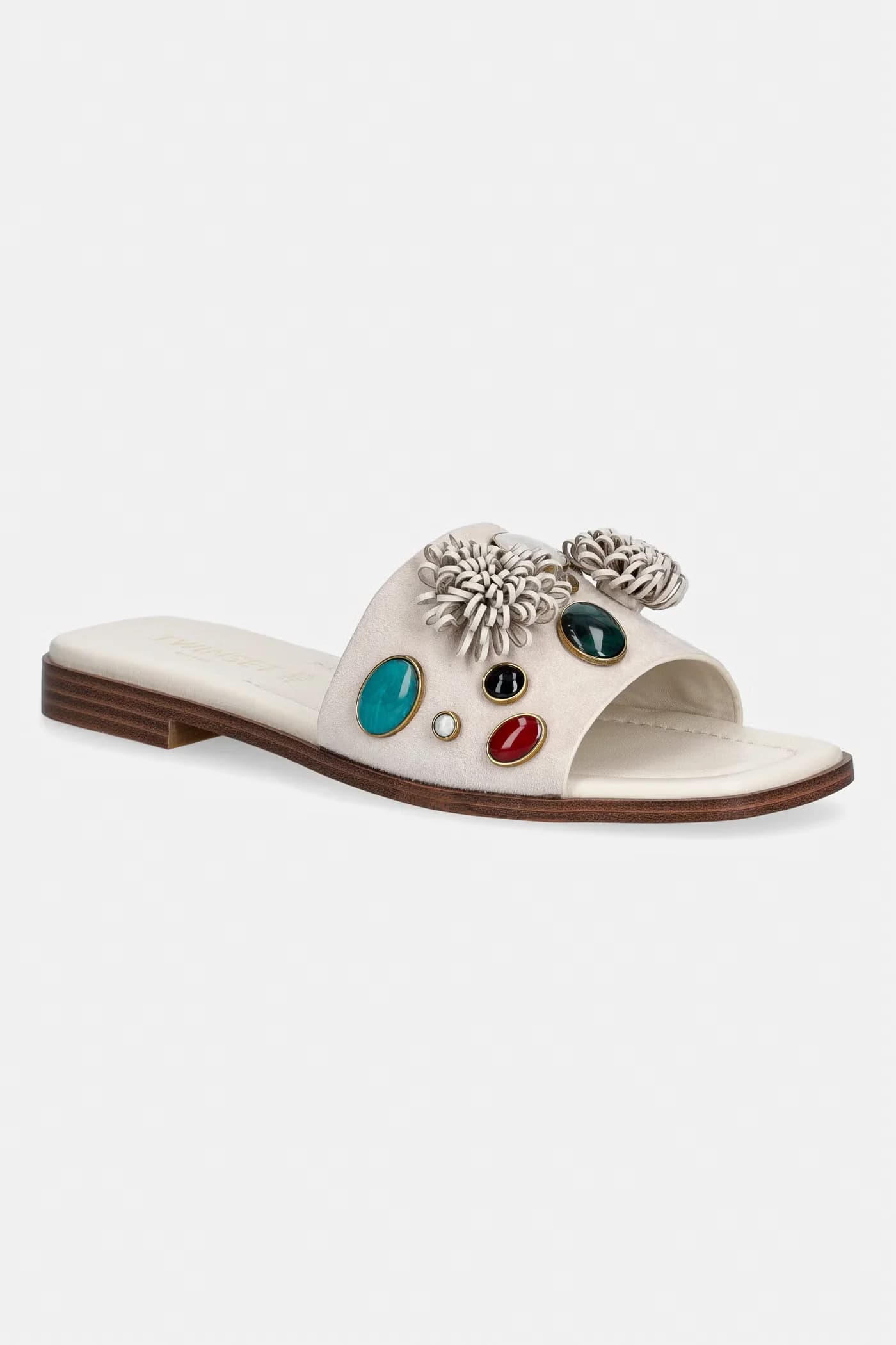 Женские замшевые сандалии на плоской подошве