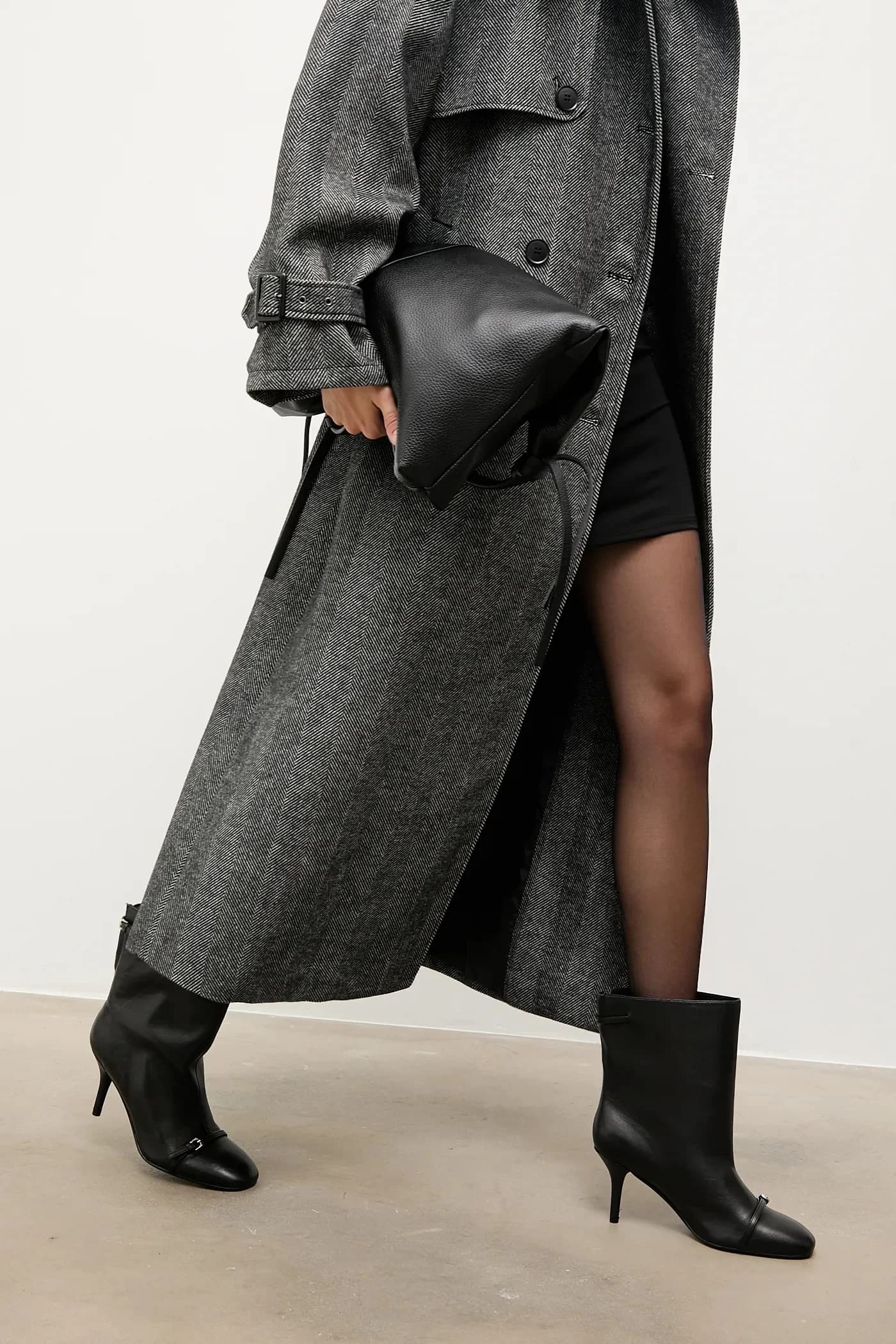 Кожаные ботильоны