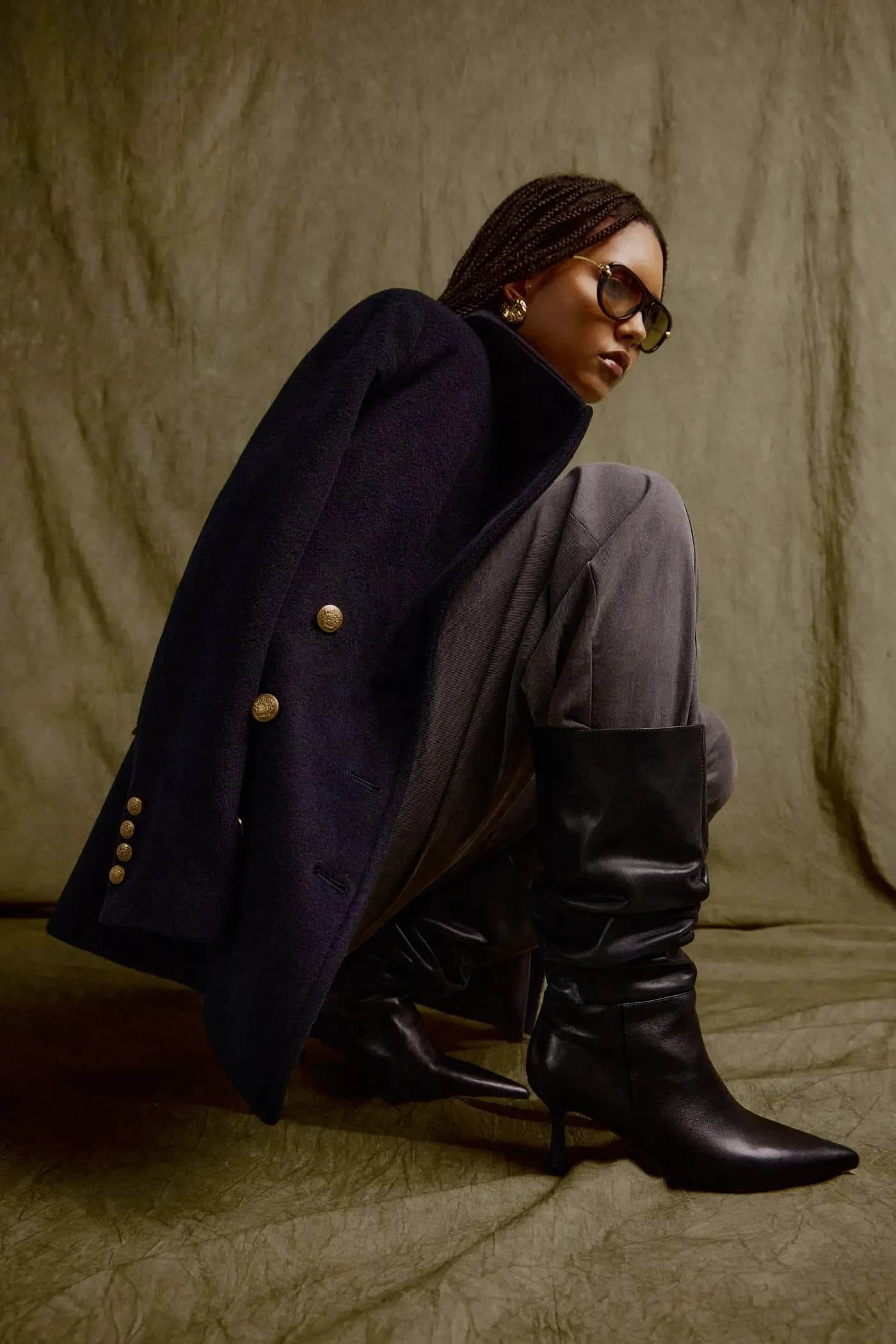 Кожаные сапоги