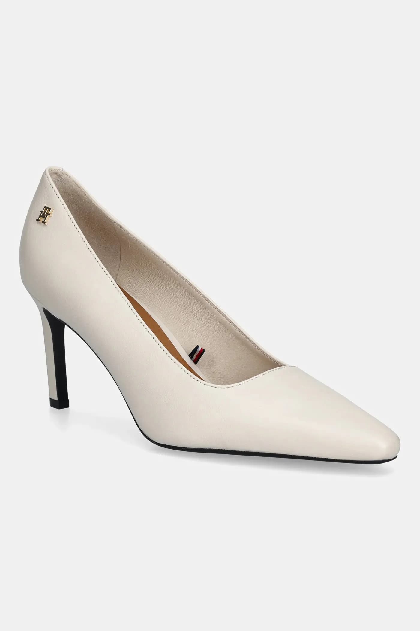 Кожаные туфли на высоком каблуке TH LOGO LTH PUMP SLANTED HL