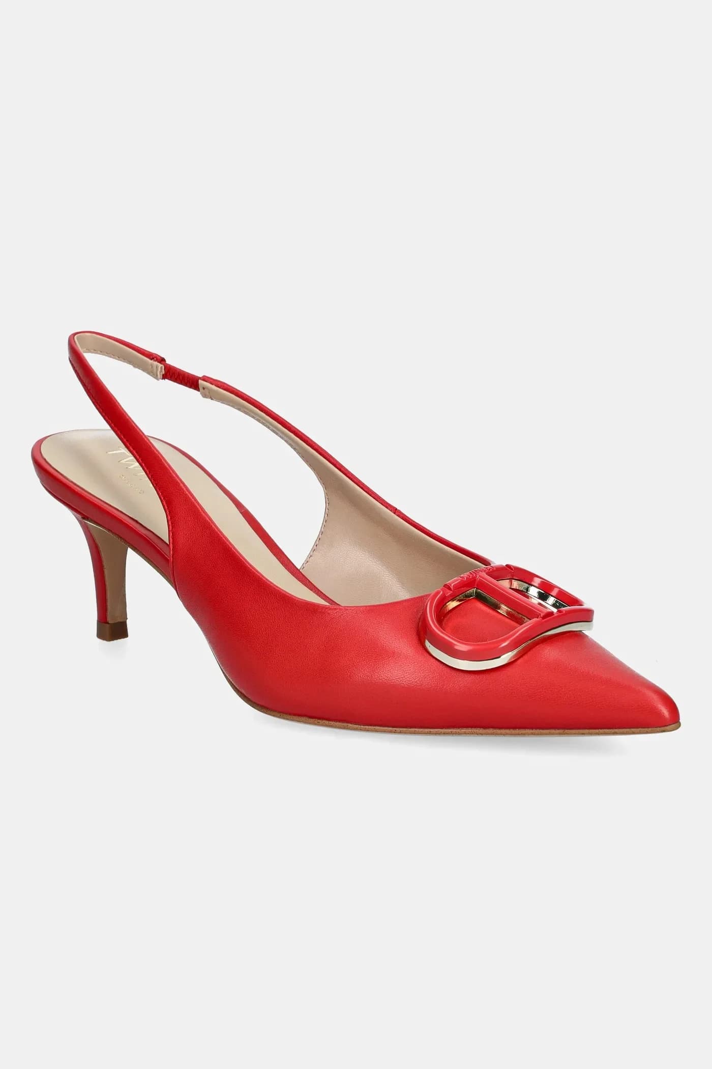 Кожаные туфли на высоком каблуке