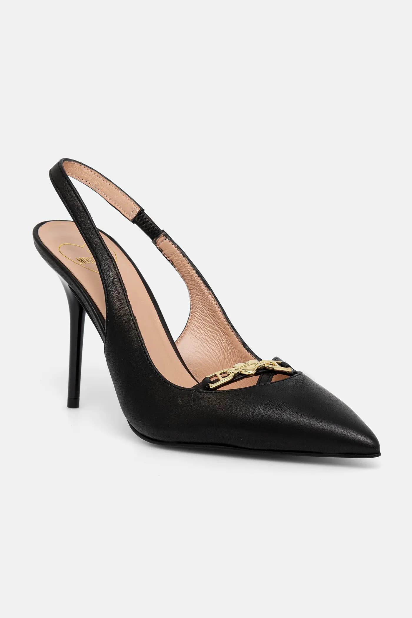 Кожаные туфли на высоком каблуке