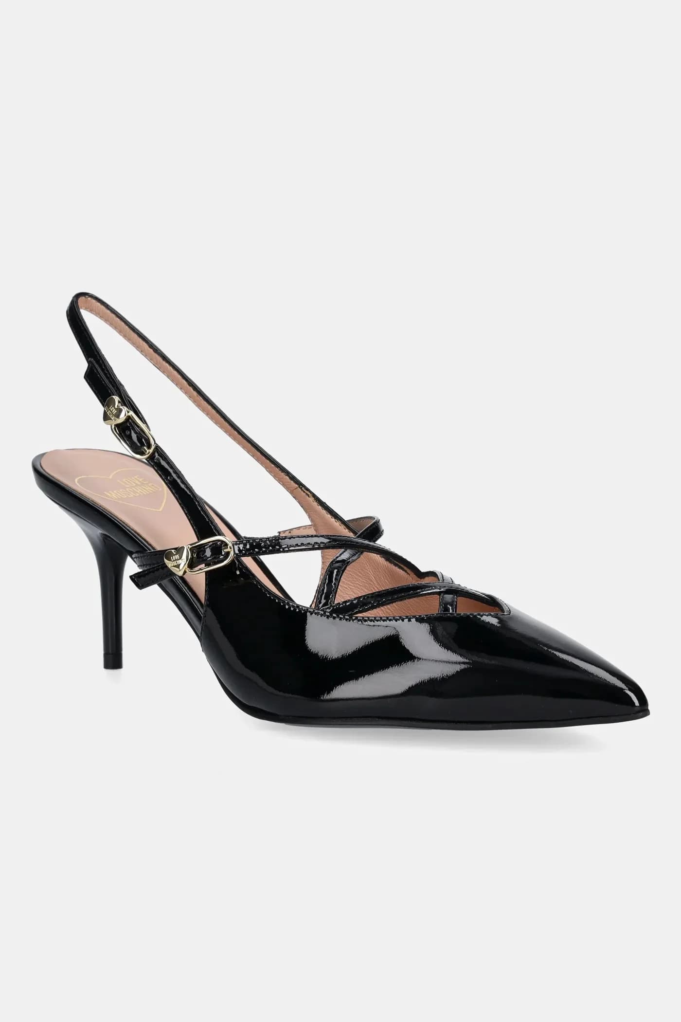 Кожаные туфли на высоком каблуке