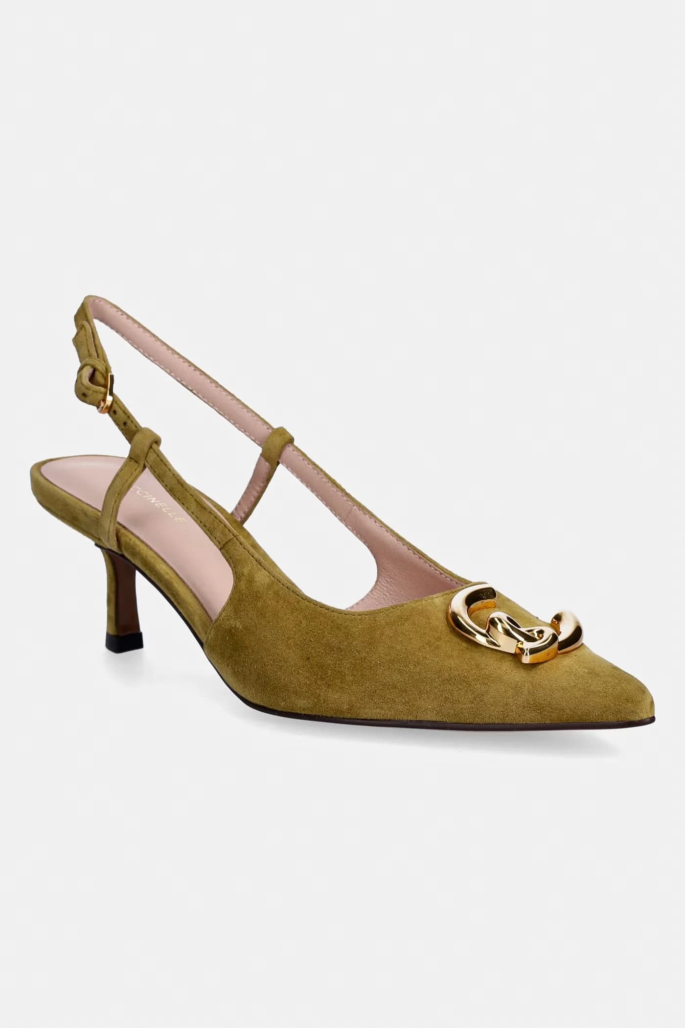 Замшевые туфли на высоком каблуке