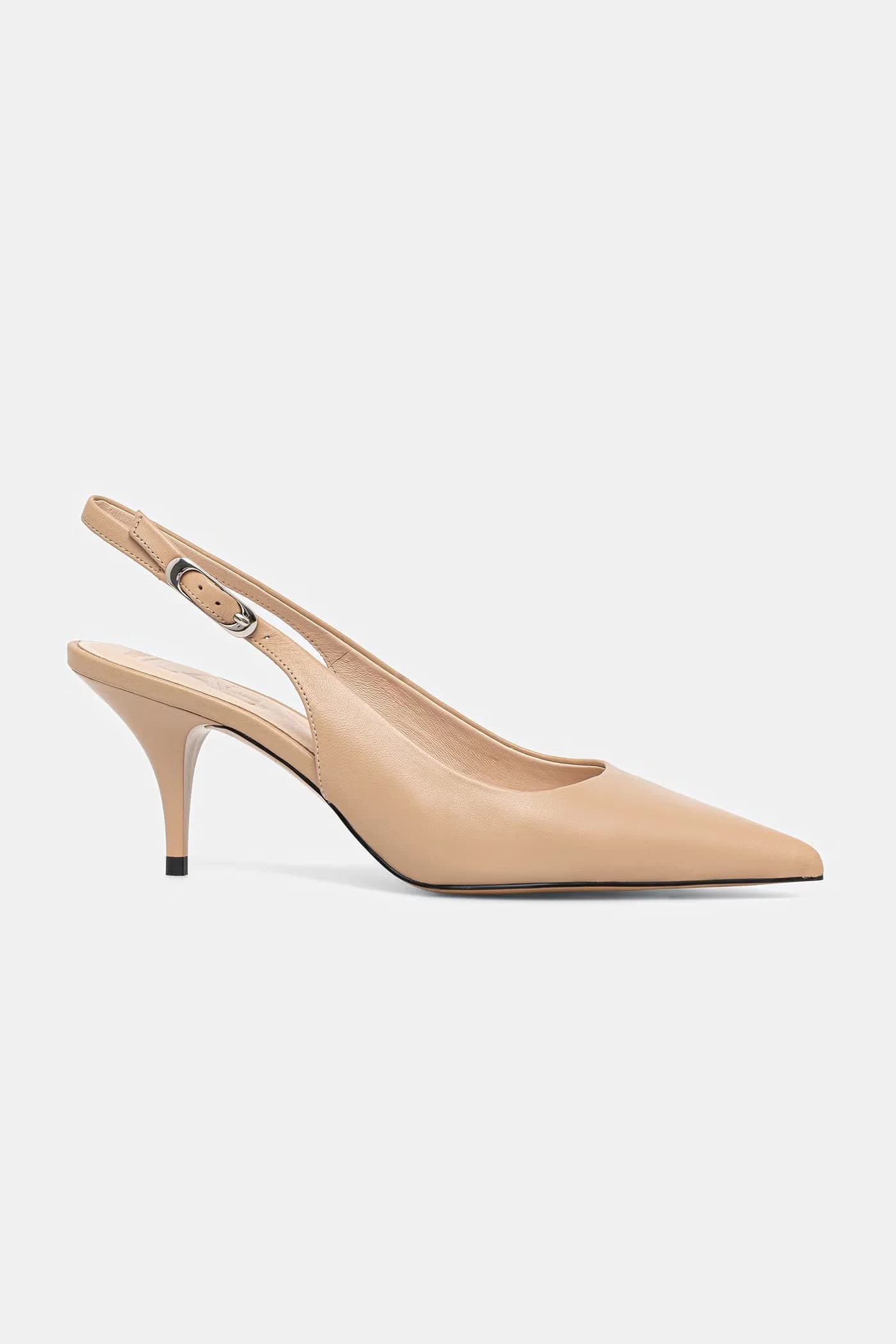 Кожаные туфли на высоком каблуке