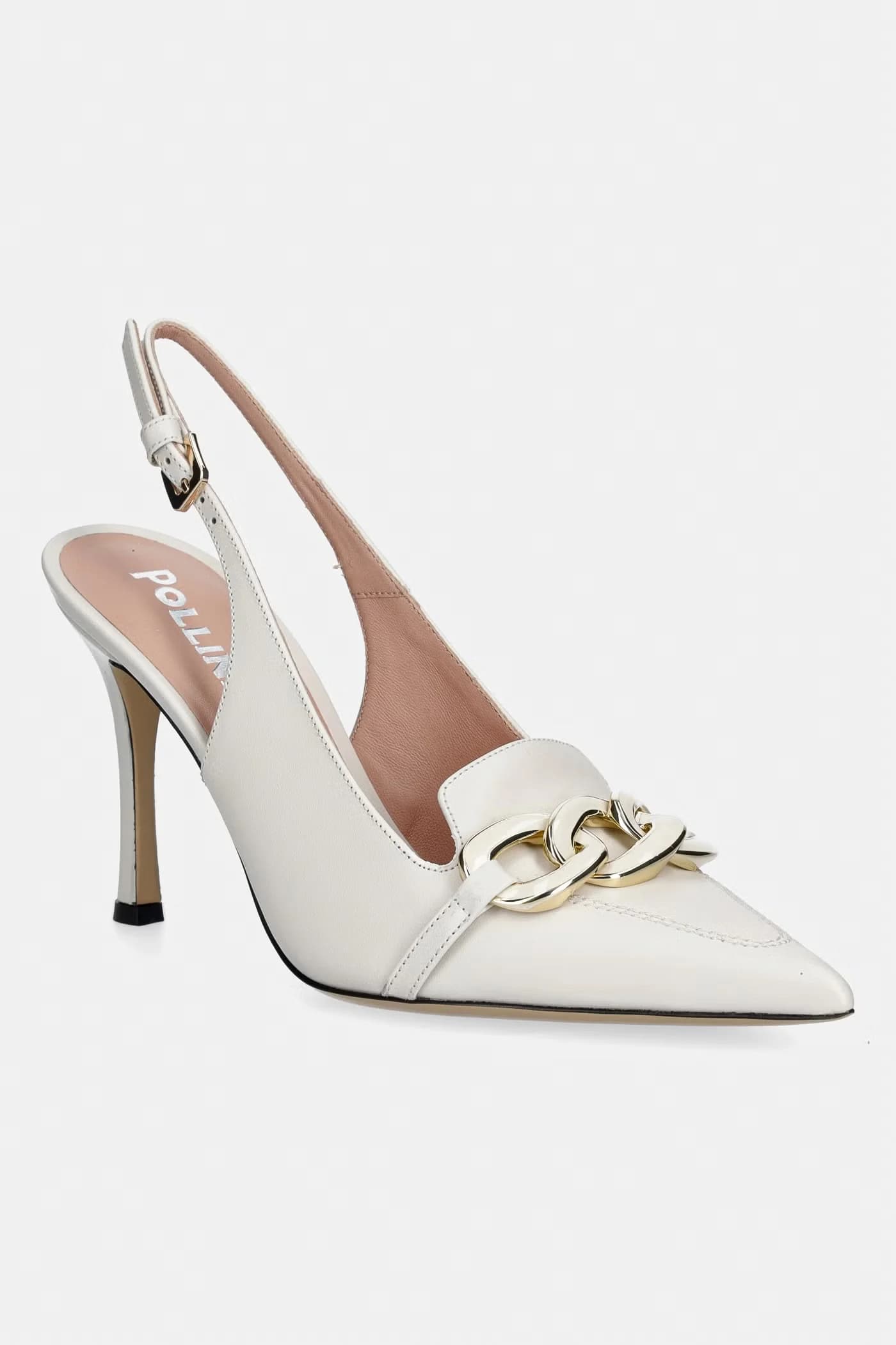 Кожаные туфли на высоком каблуке