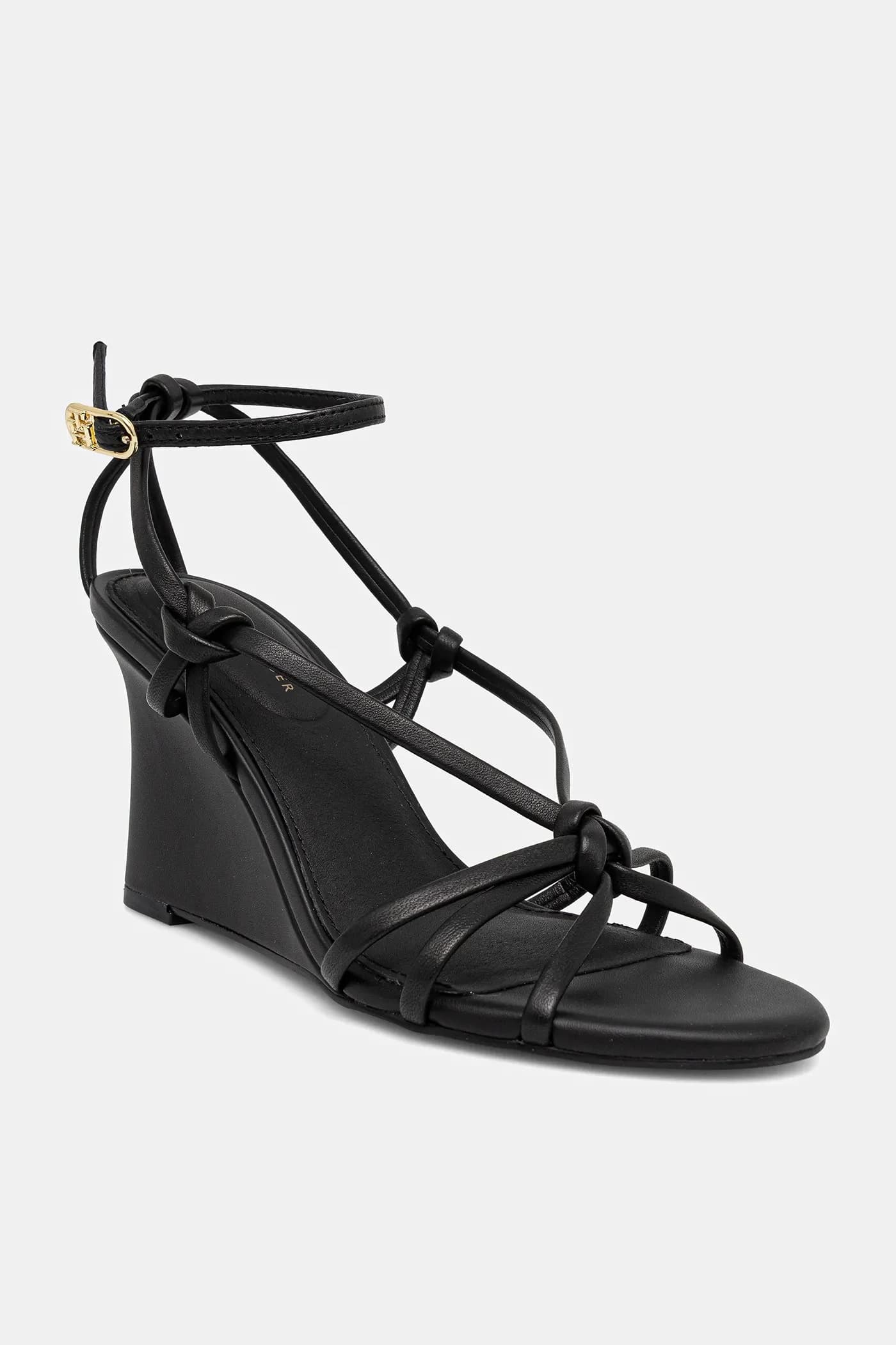 Кожаные сандалии LEATHER KNOTS WEDGE SANDAL