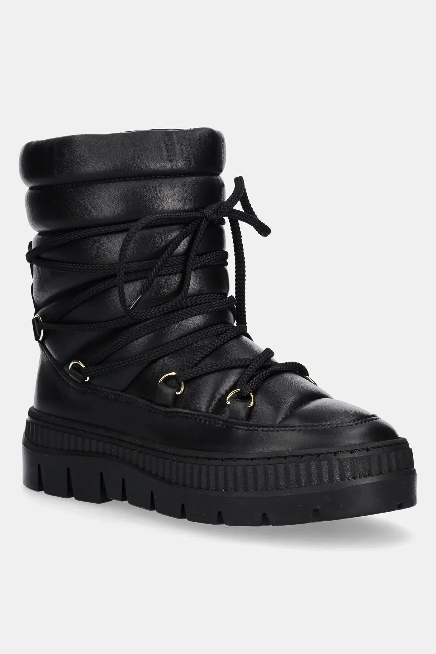 Кожаные зимние ботинки