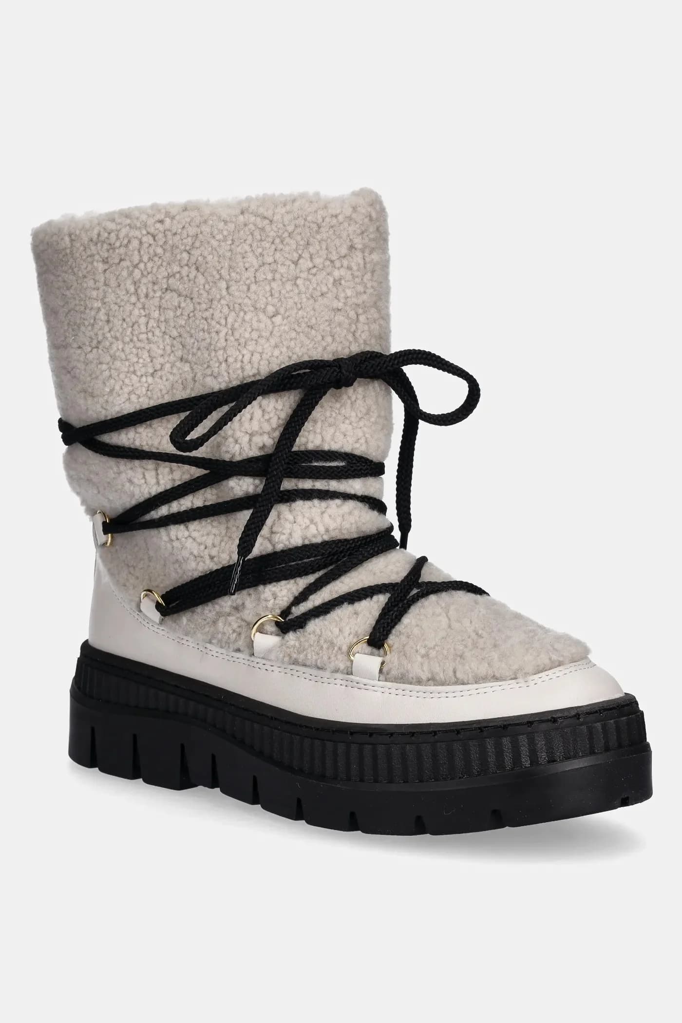 Кожаные зимние ботинки