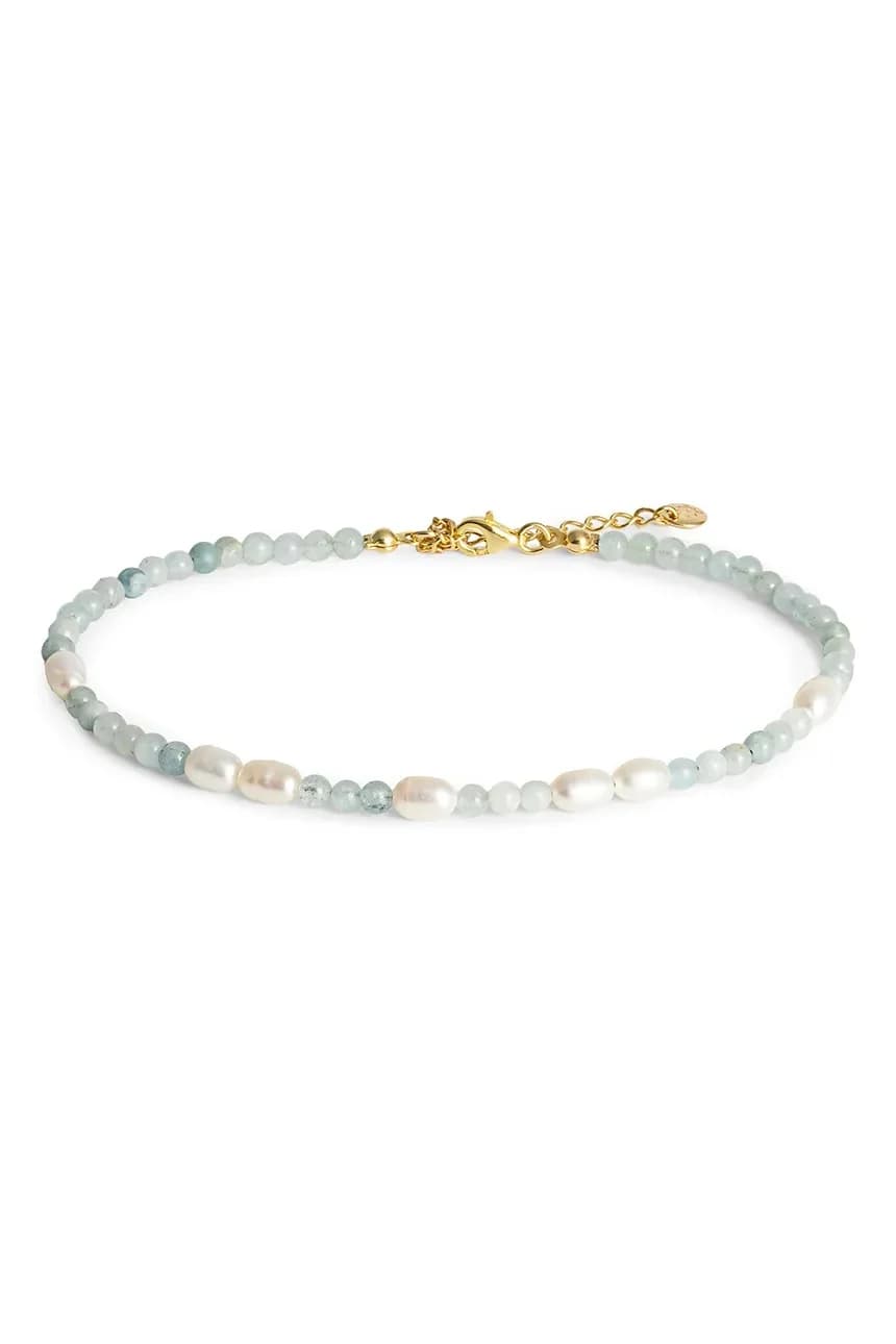 ЛЕТО серебряный браслет на щиколотку с позолотой