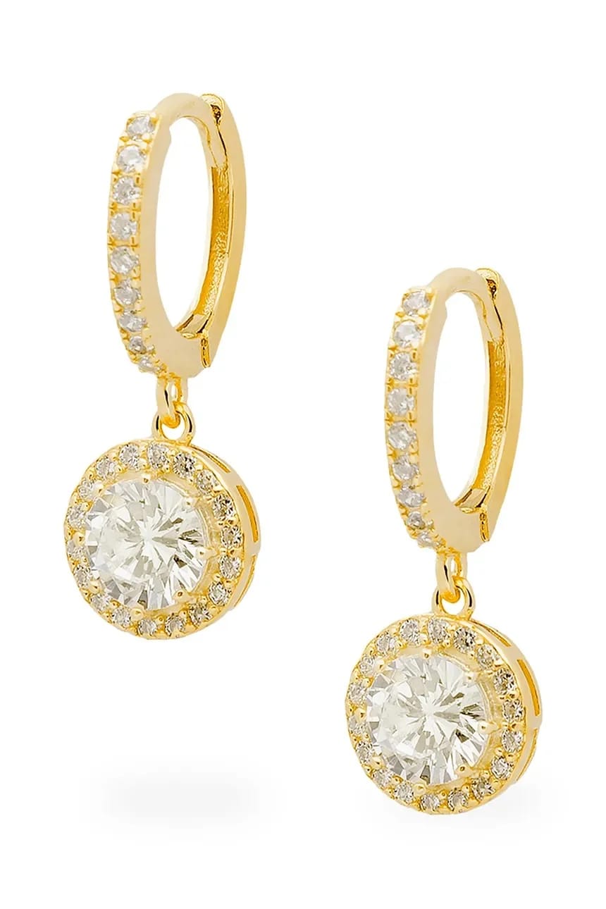 Серебряные серьги GLAMOUR с позолотой золотые для женщин