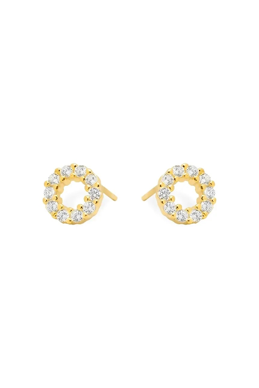 Серебряные серьги GLAMOUR с позолотой золотые для женщин