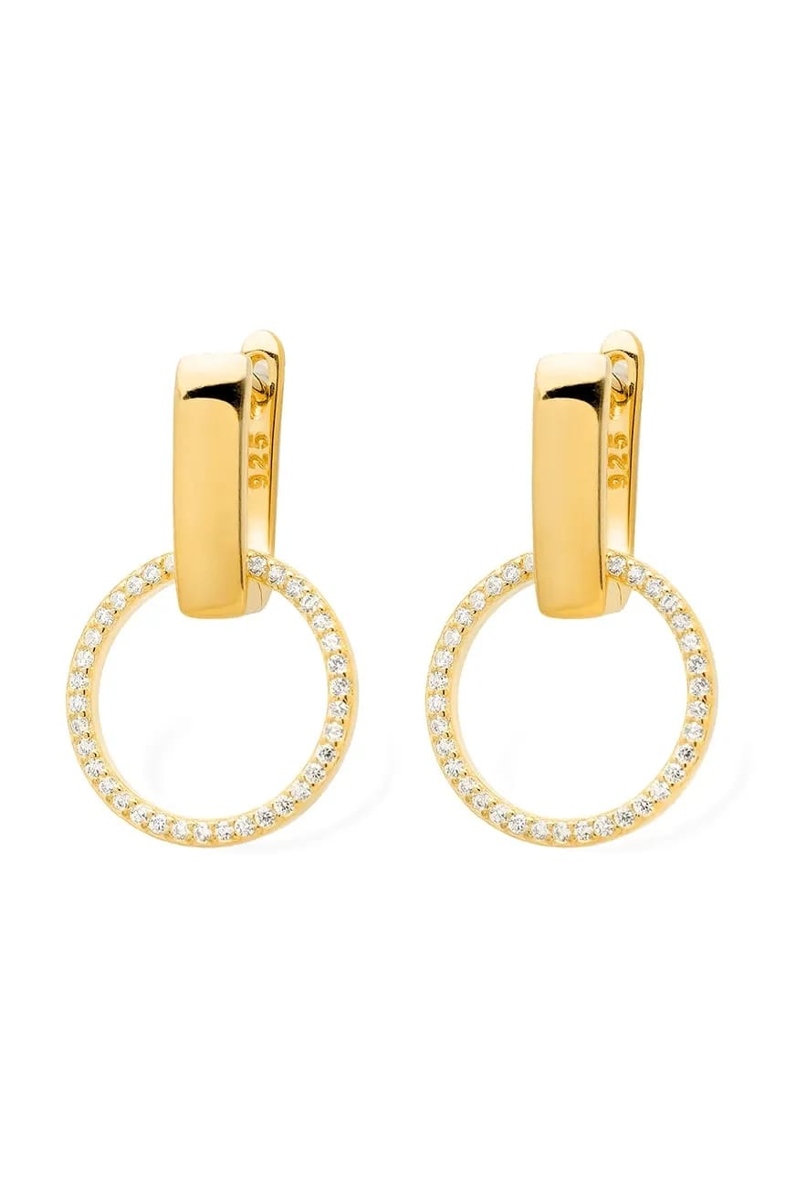 Серебряные серьги GLAMOUR с позолотой золотые для женщин