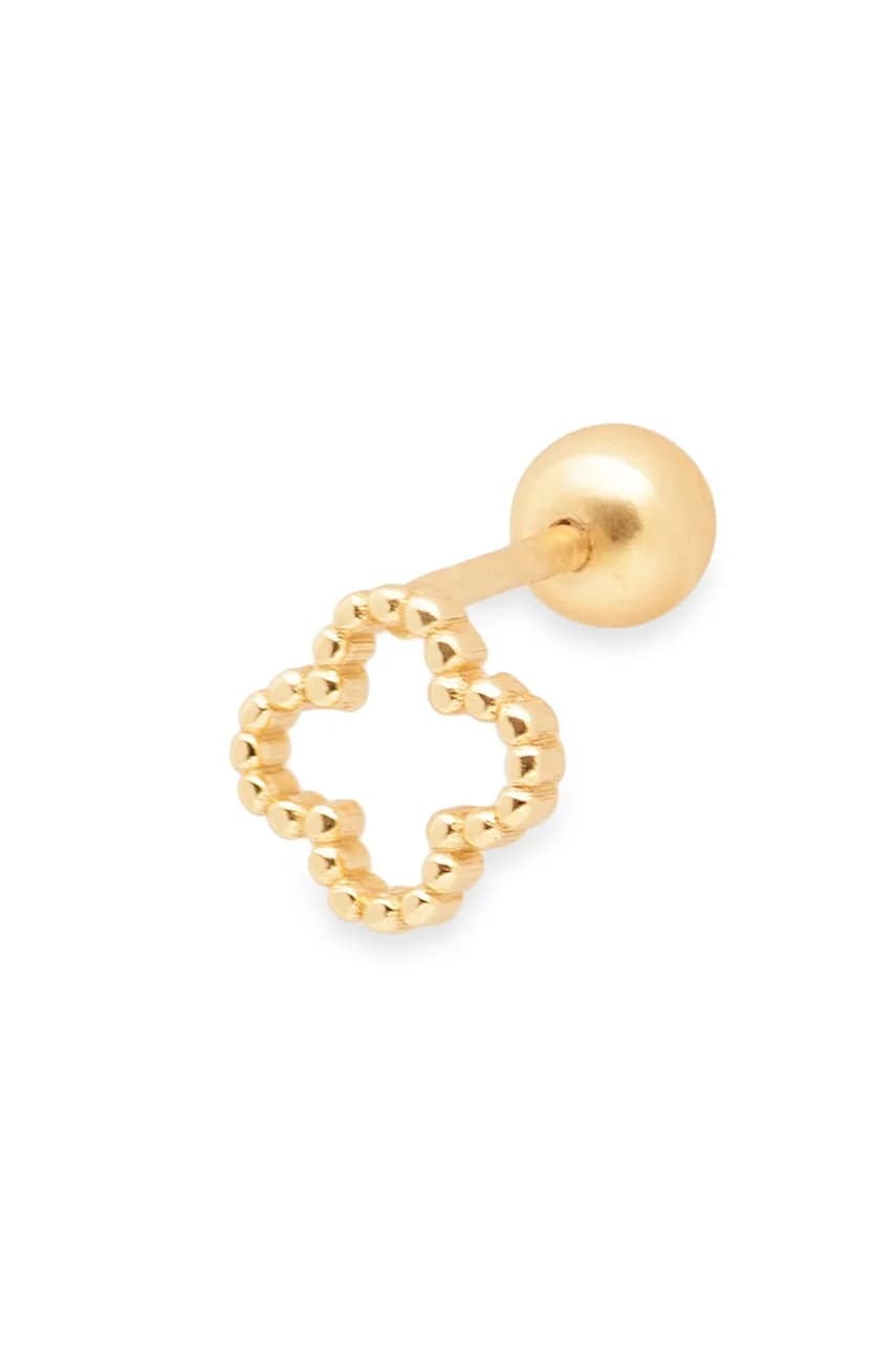 Позолоченная серебряная серьга Piercing Rock It