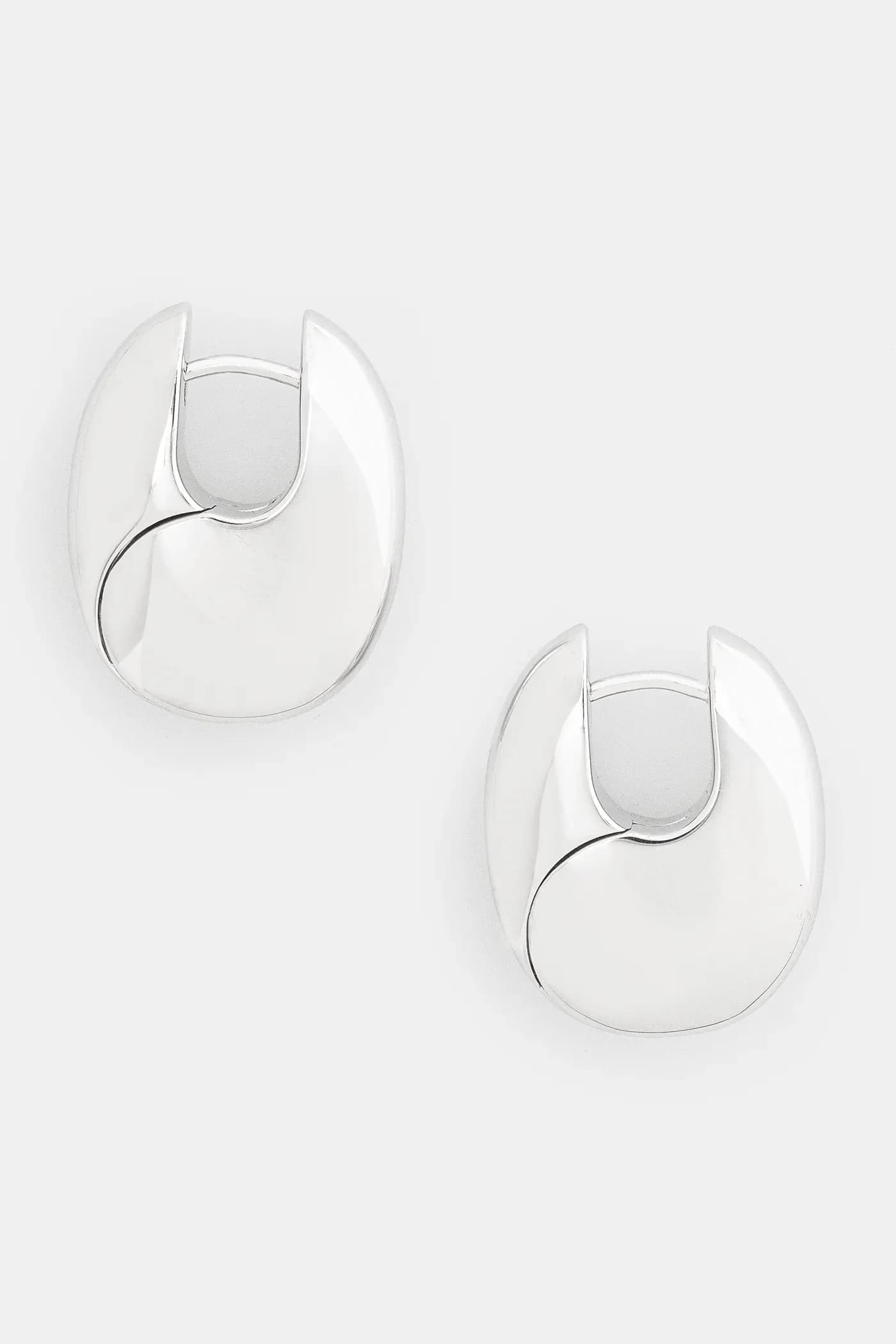 Серебряные серьги Pebble Hoops Medium V1