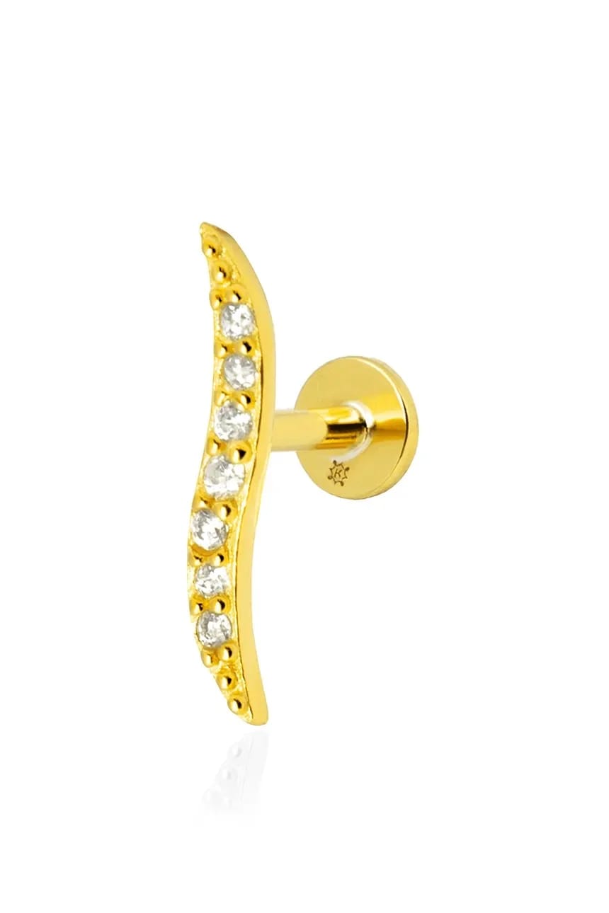 Позолоченная серебряная серьга золотая для женщин